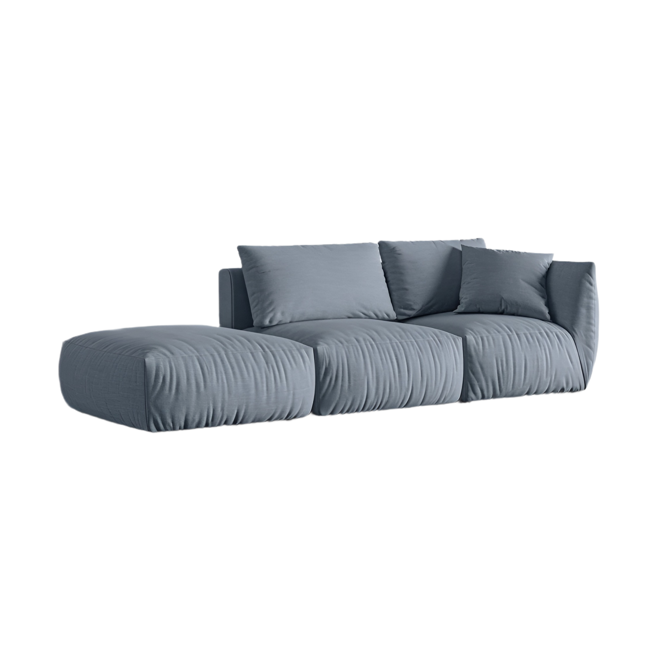 Sofa modułowa 3-osobowa lewostronna CHRIS jasnoniebieski szenil