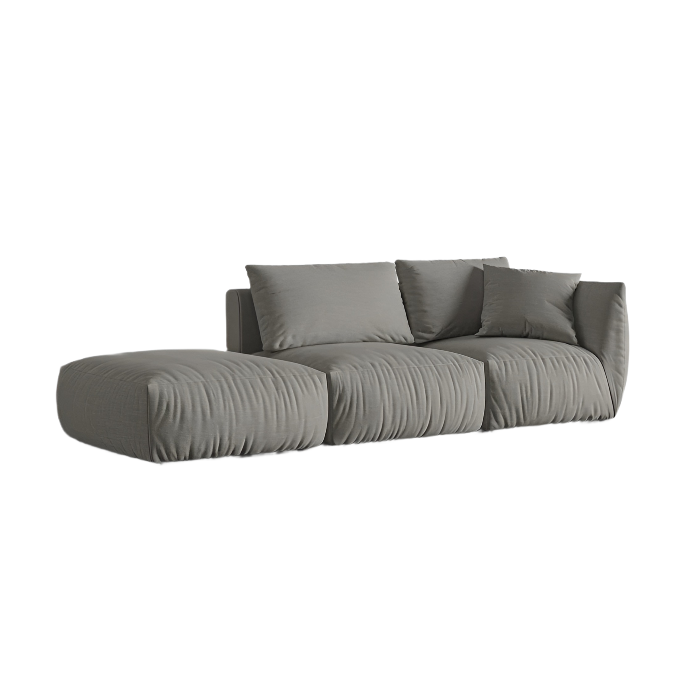 Sofa modułowa 3-osobowa lewostronna CHRIS szary szenil