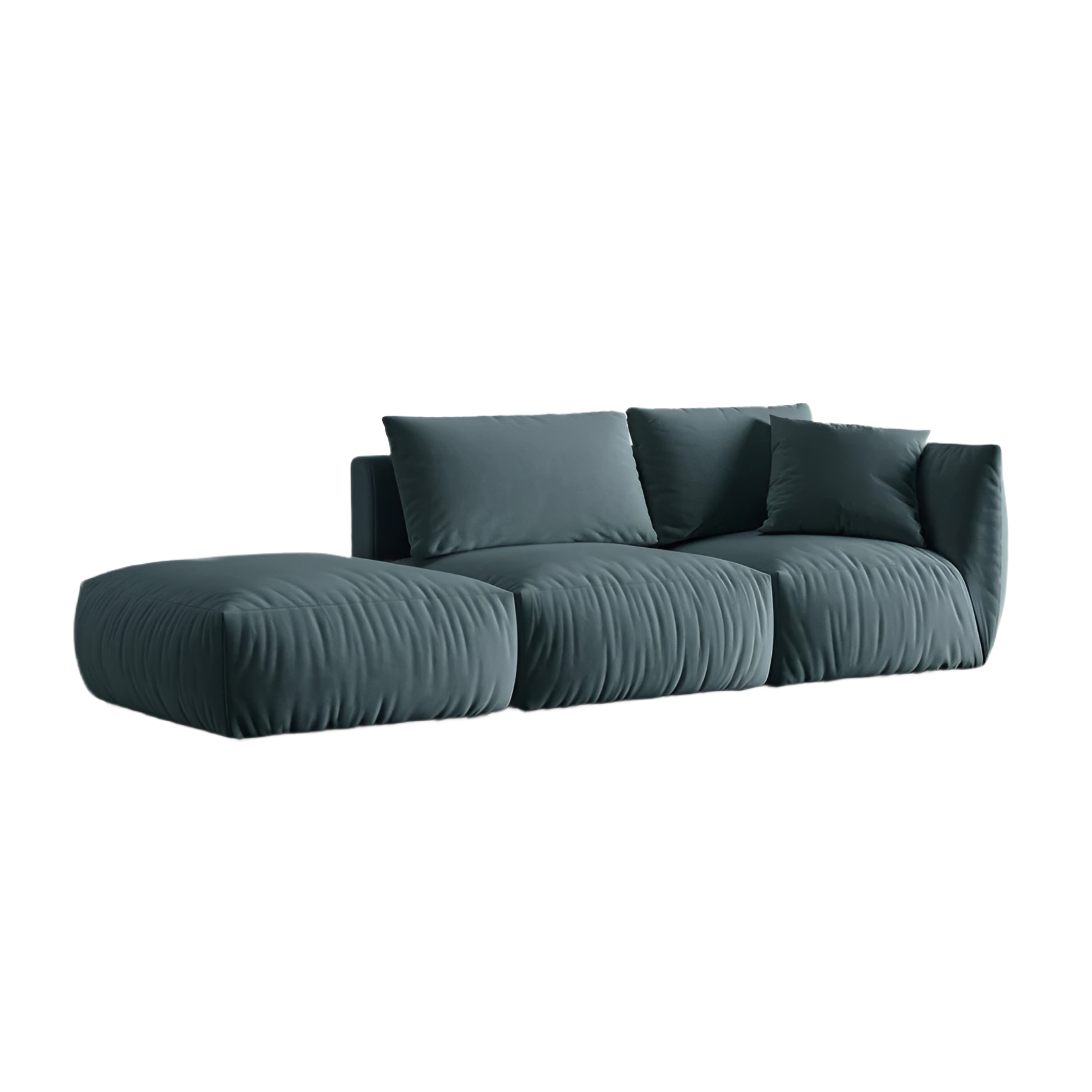 Sofa modułowa aksamitna 3-osobowa lewostronna CHRIS jasnoniebieski