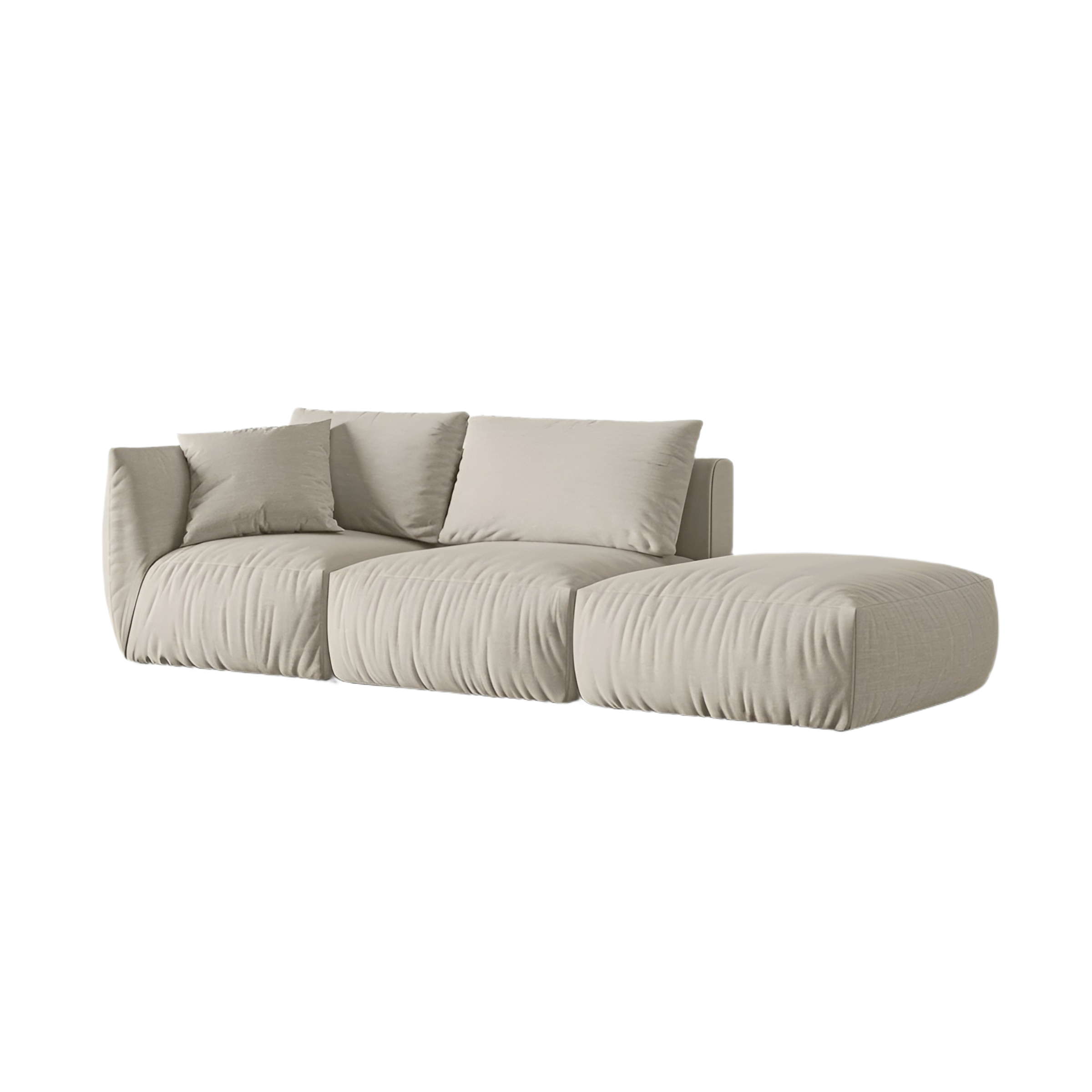 Sofa modułowa 3-osobowa prawostronna CHRIS kremowy szenil