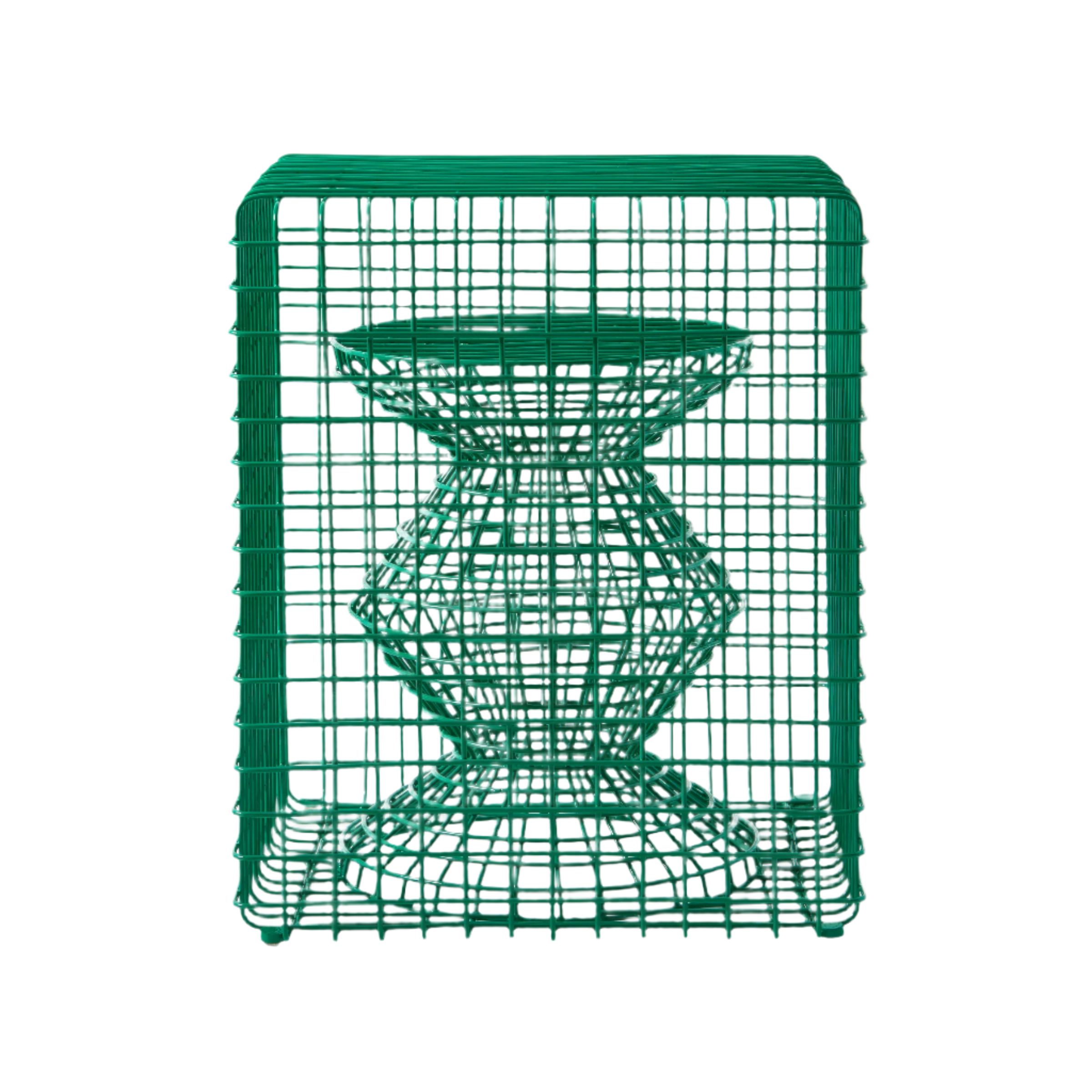 Stołek dekoracyjny ZIG ZAG WIRE zielony