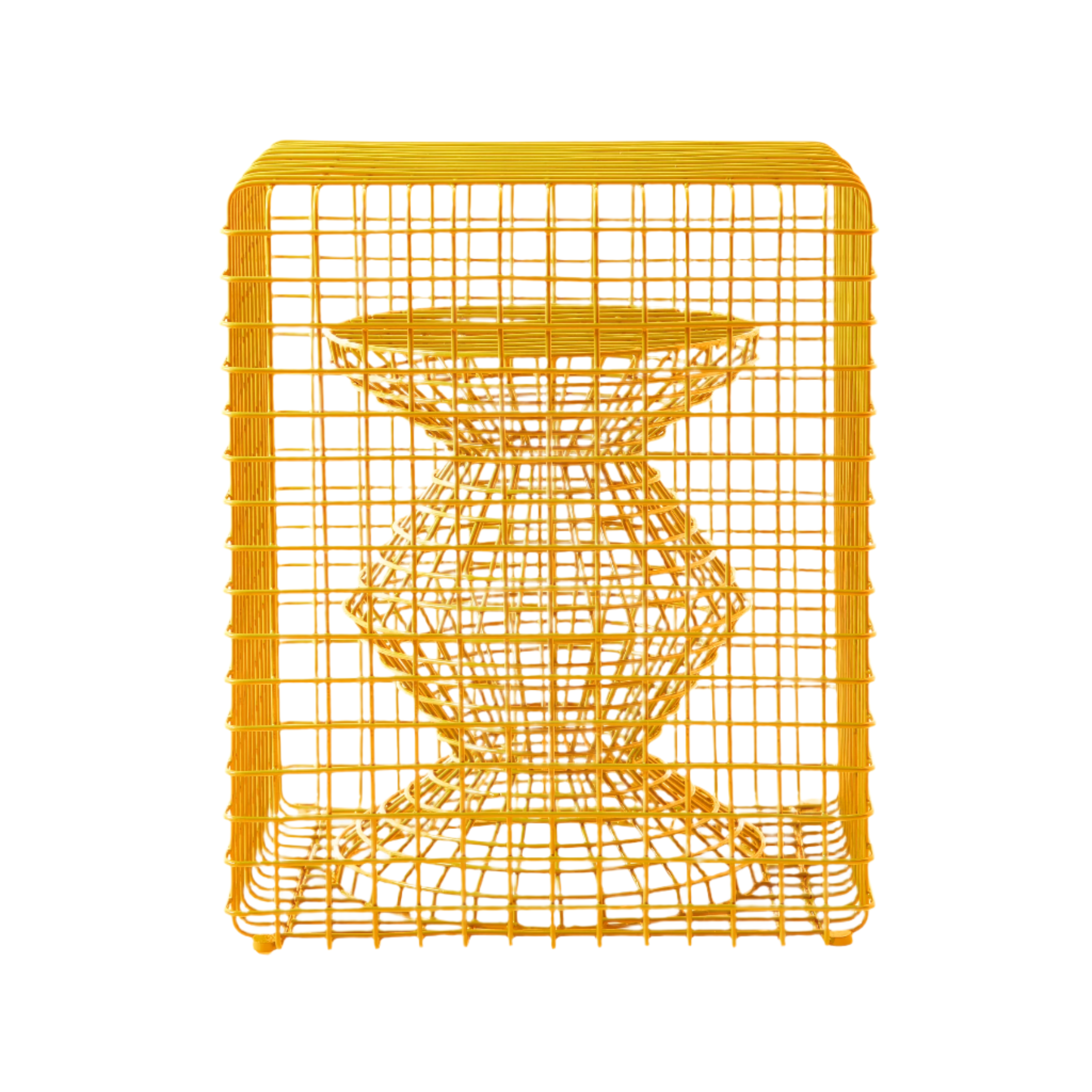 Stołek dekoracyjny ZIG ZAG WIRE żółty
