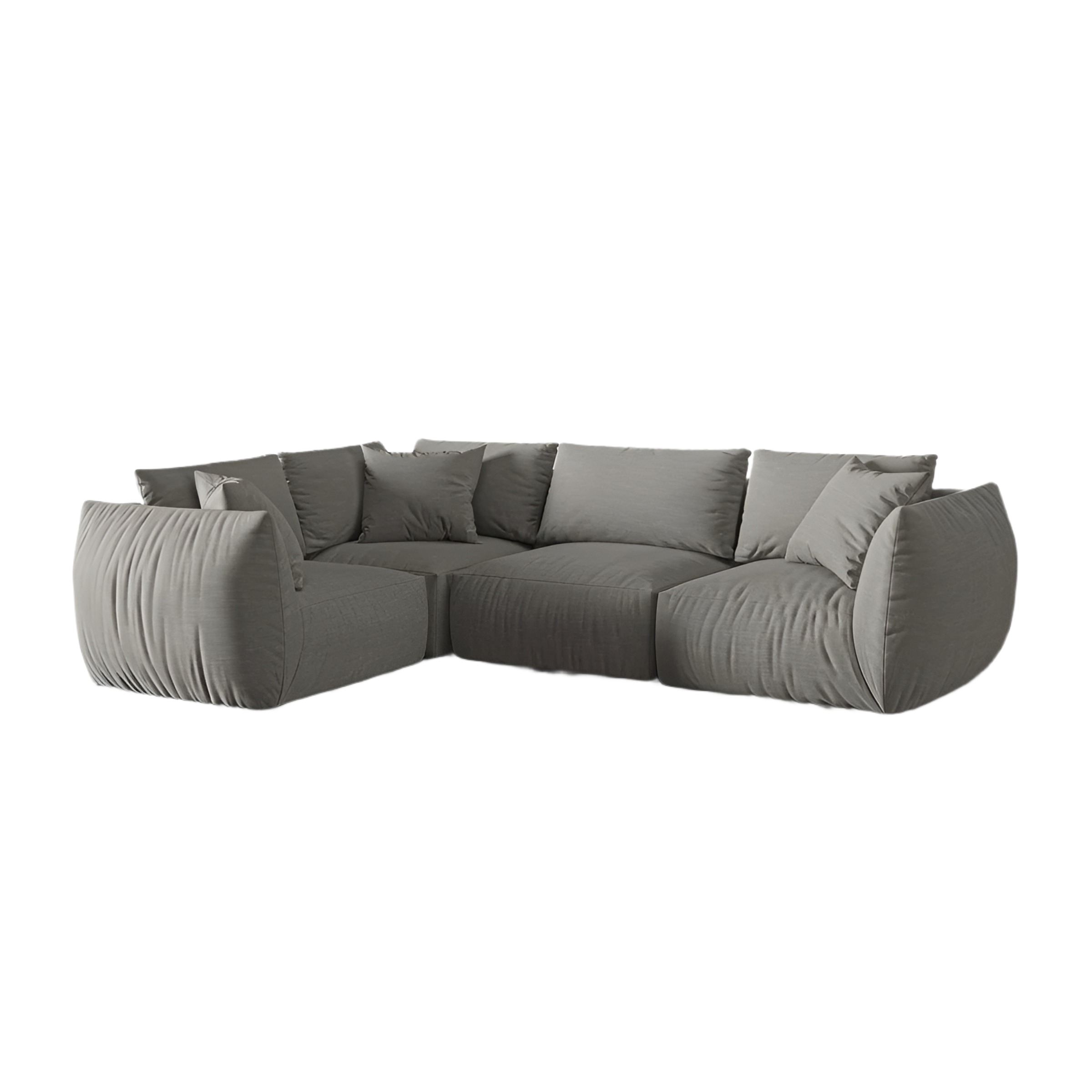 4-sitziges linksseitiges Ecksofa CHRIS graues Chenille