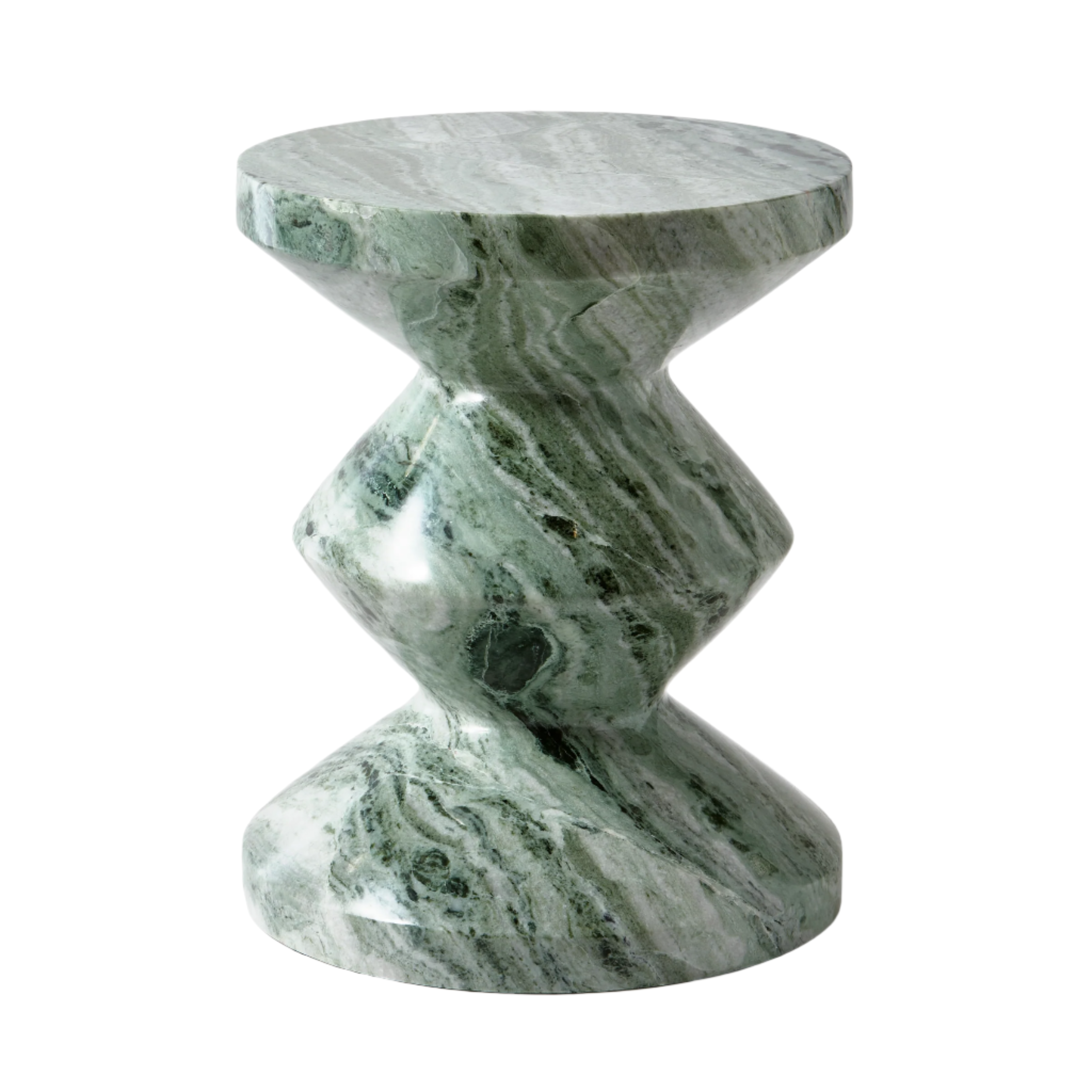 ZIG ZAG Hocker Dunkelgrüner Marmor