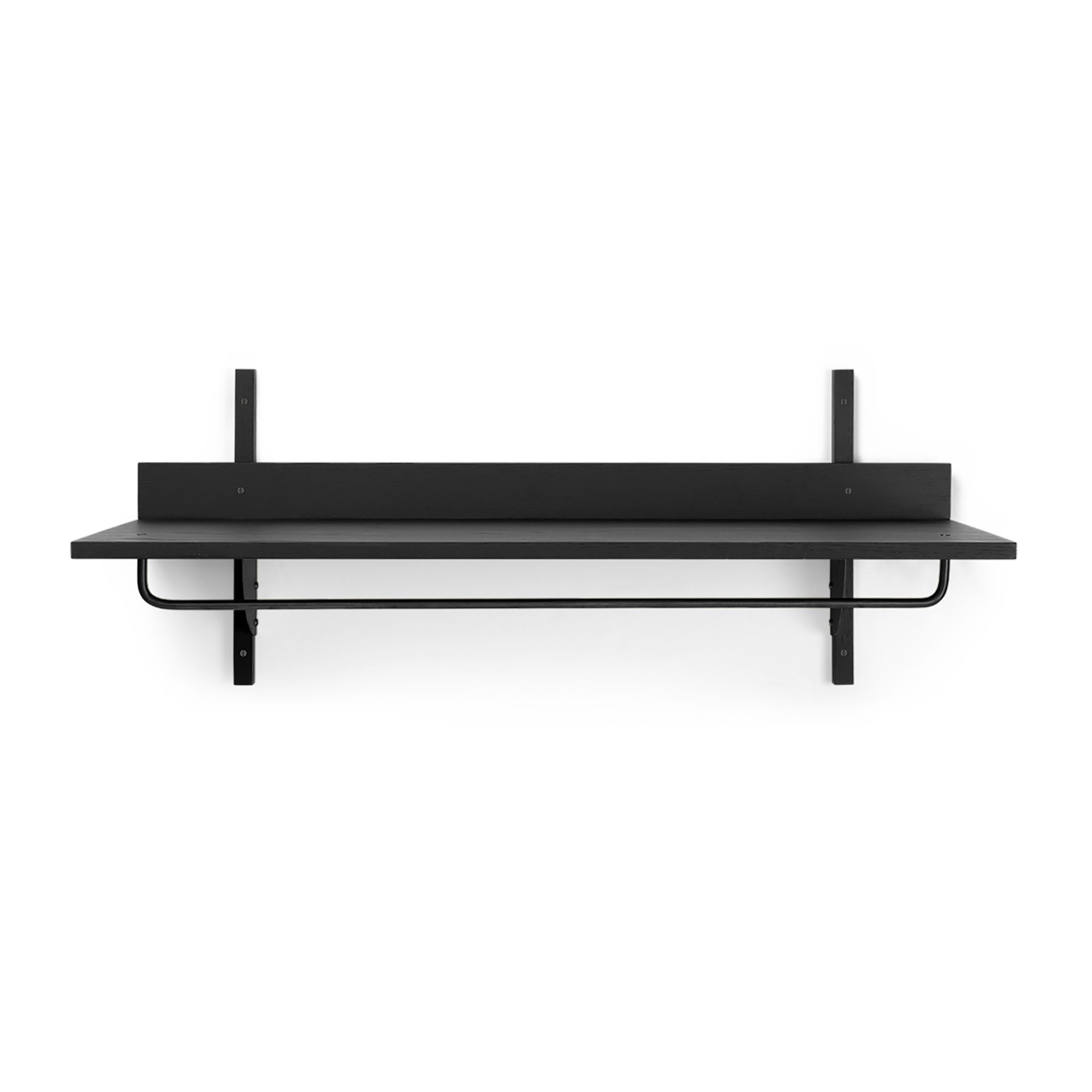 Półka z relingiem SECTOR RACK SHELF czarny fornir jesionowy