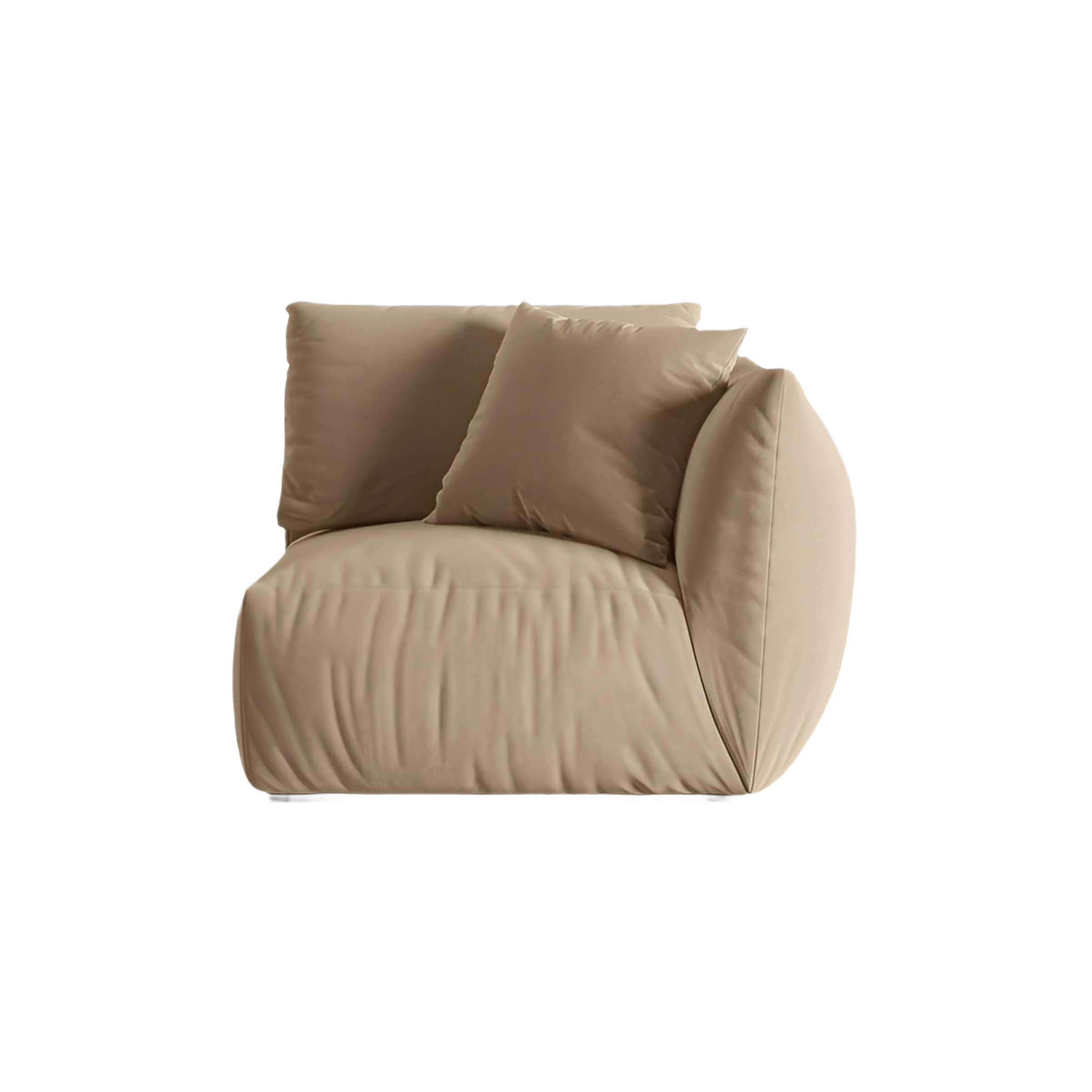 Sofa modułowa aksamitna CHRIS - element prawostronny piaskowy