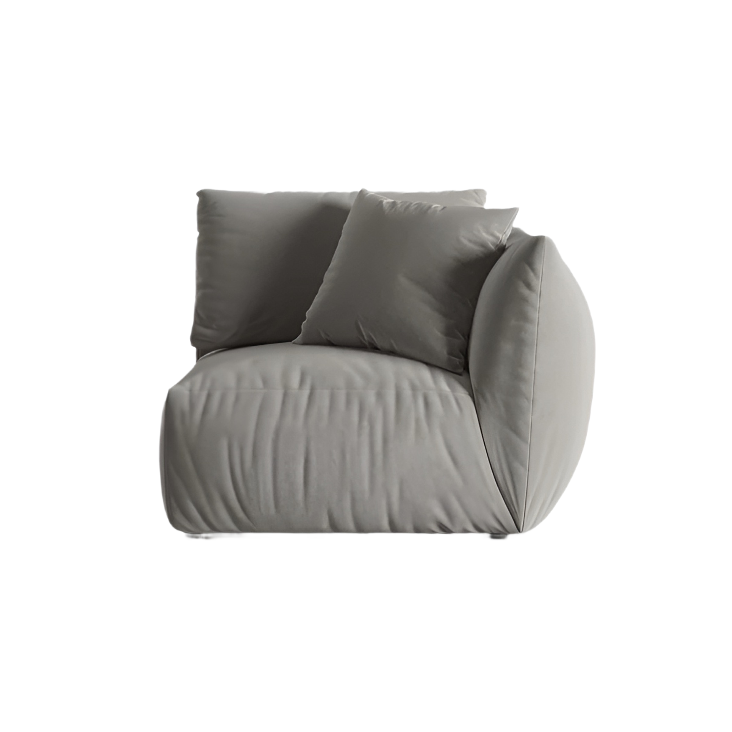 Sofa modułowa aksamitna CHRIS - element prawostronny szary