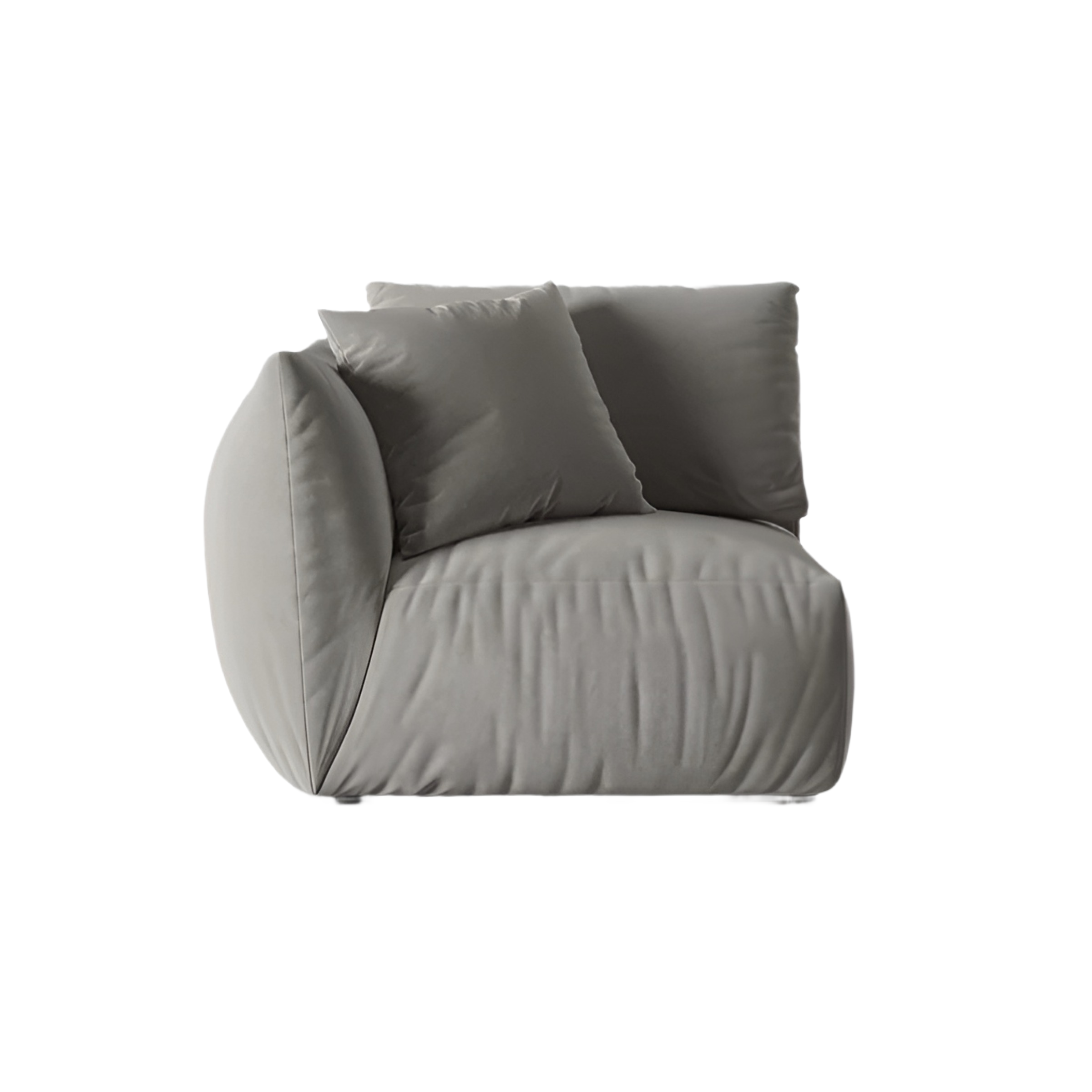 Sofa modułowa aksamitna CHRIS - element lewostronny szary