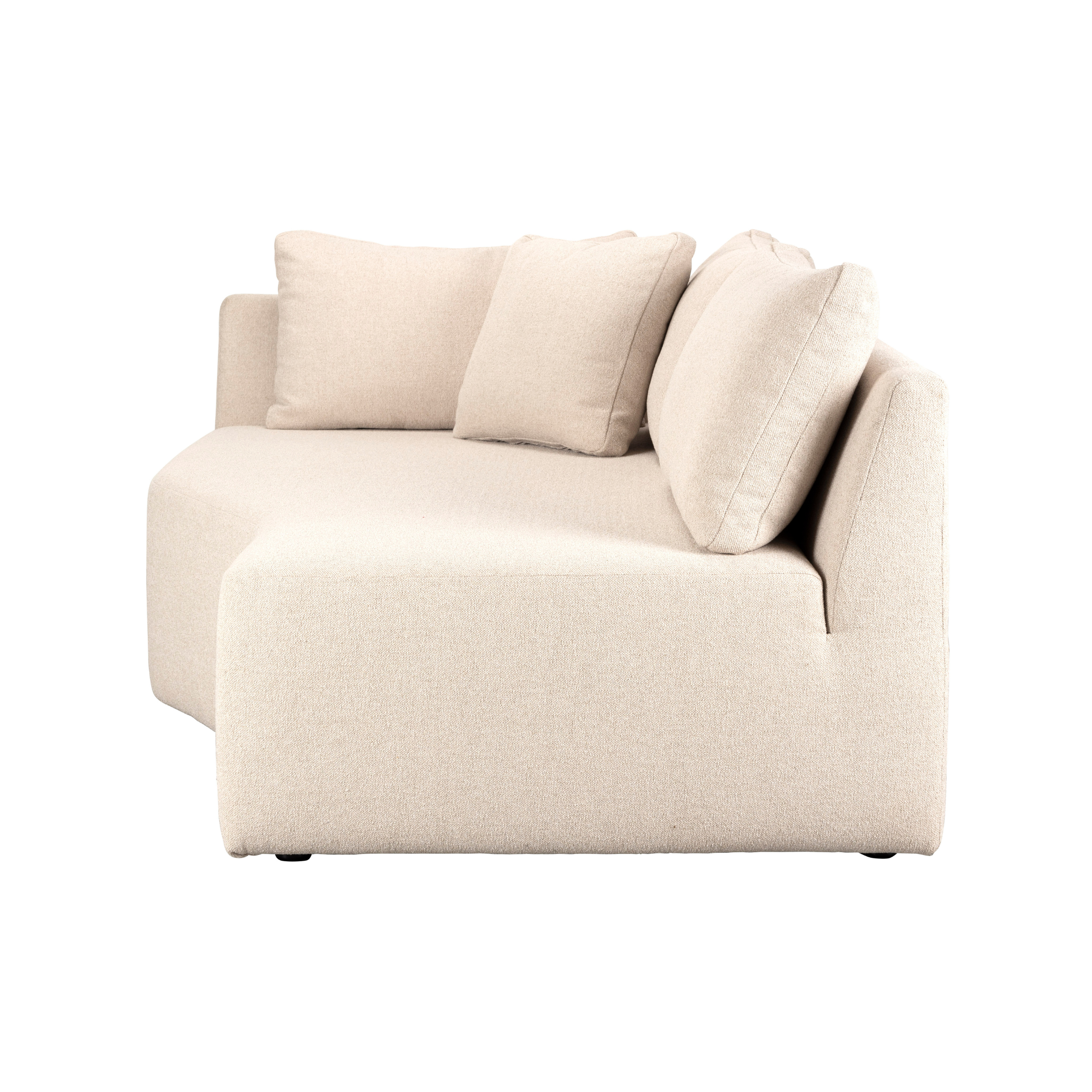 Modulares Sofa PROSPER - rechtsseitiger Chaiselongue in Sandfarbe