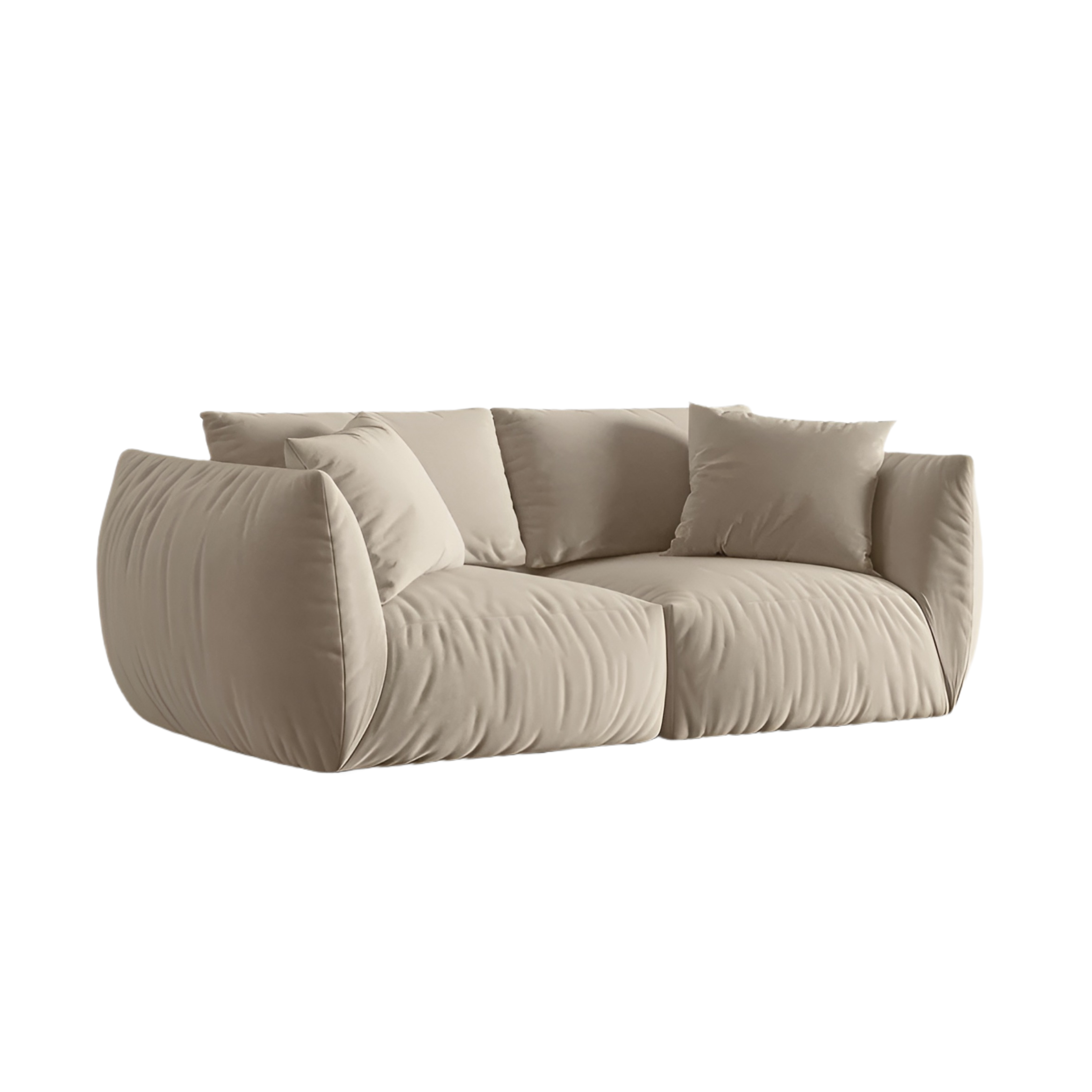 Sofa aus Samt 3-sitzig CHRIS ecru