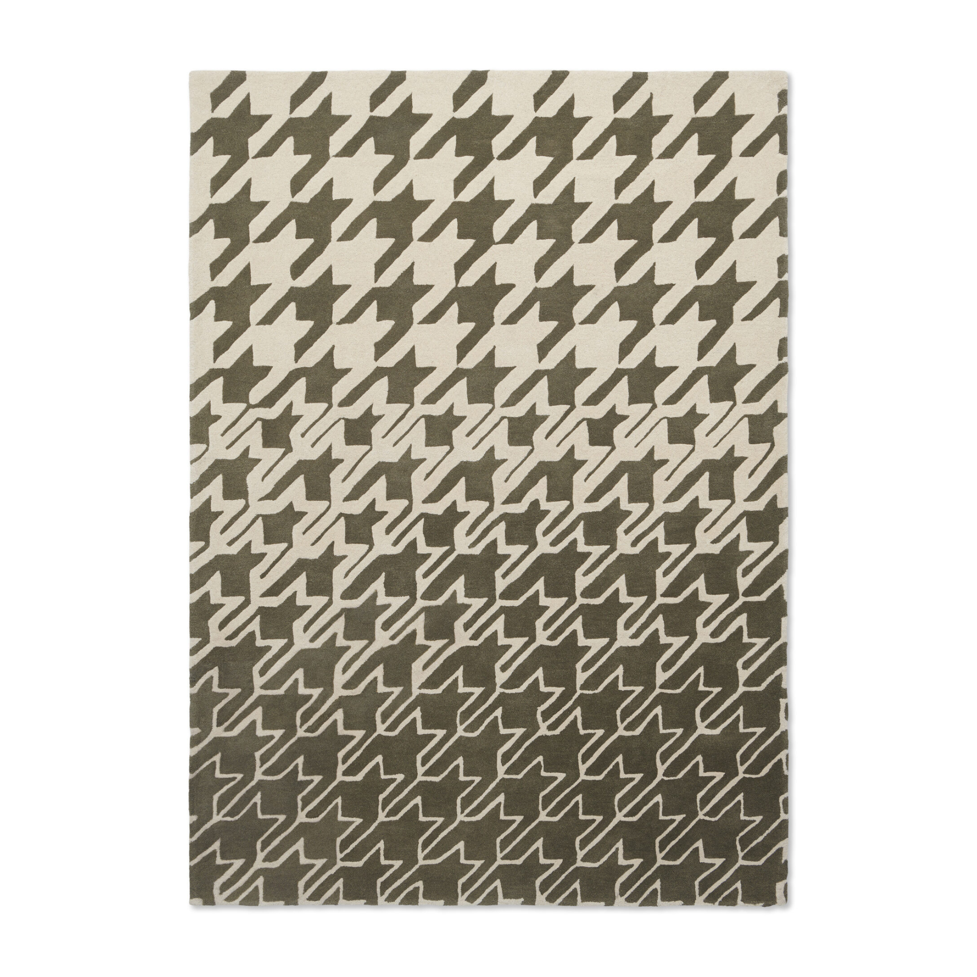 Dywan w pepitkę HOUNDSTOOTH GREY beżowo-zielony