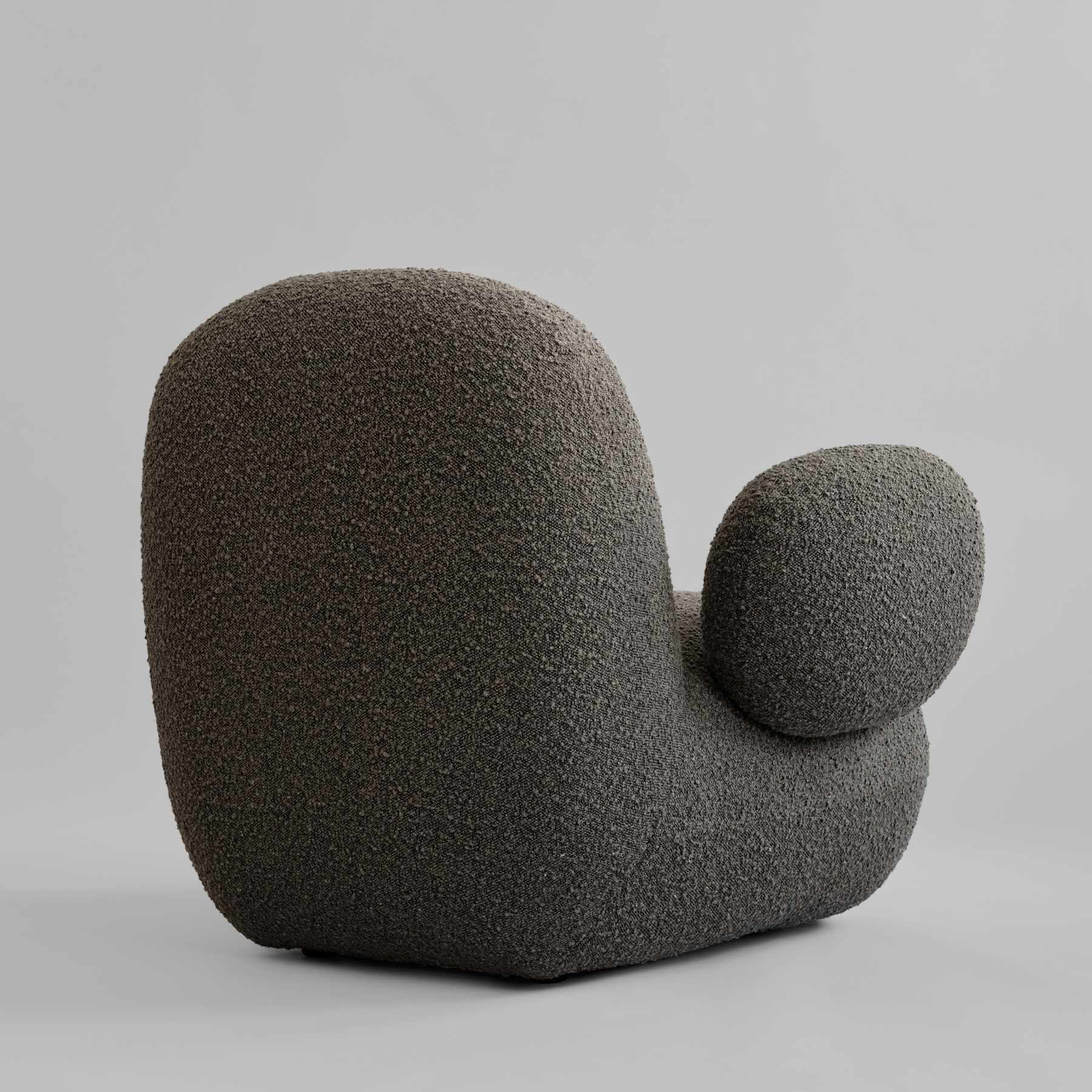 Fotel TOE FLAT szaro-brązowy bouclé