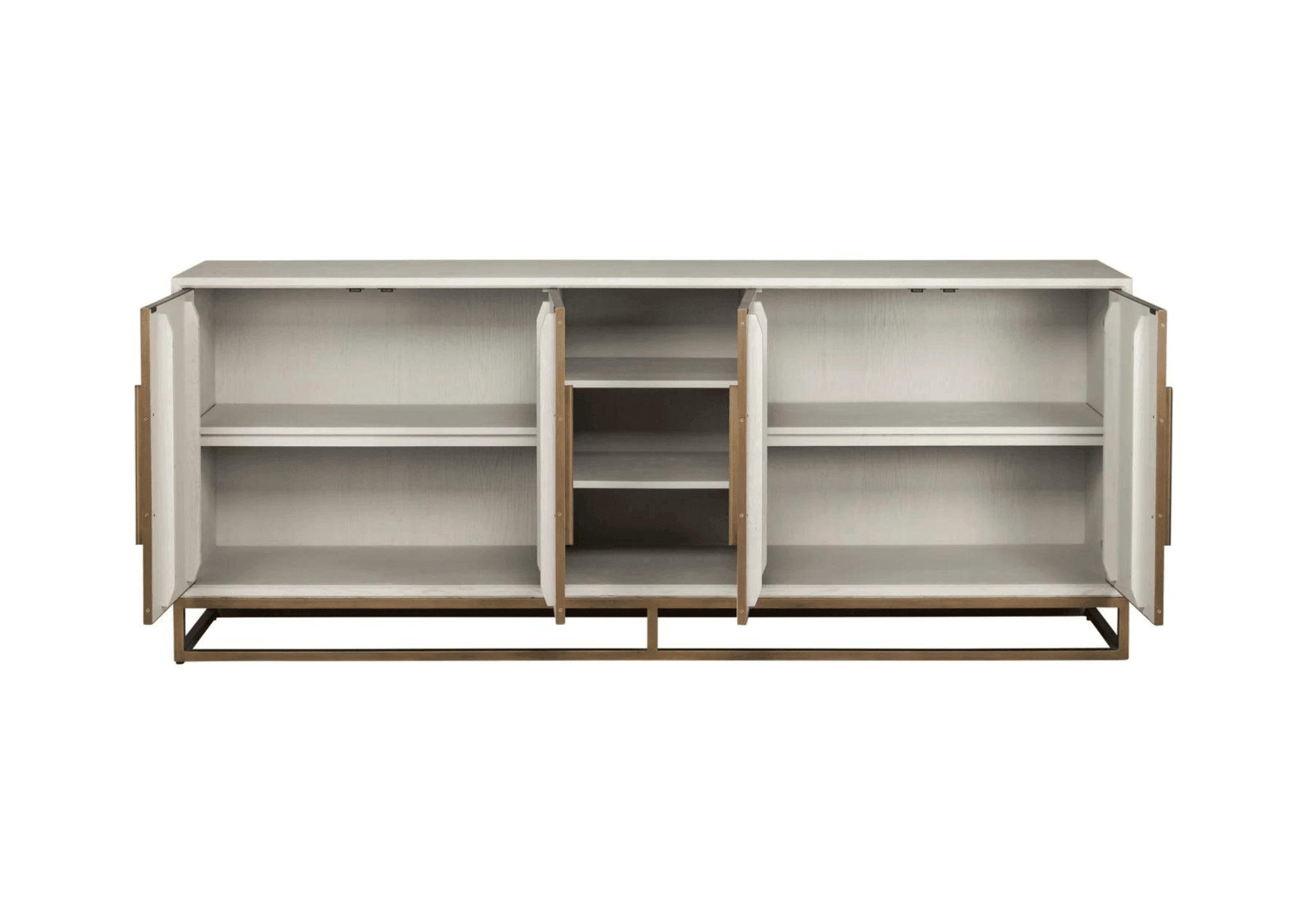 Komoda 4-drzwiowa WHITEBONE mosiężny Richmond Interiors Eye on Design