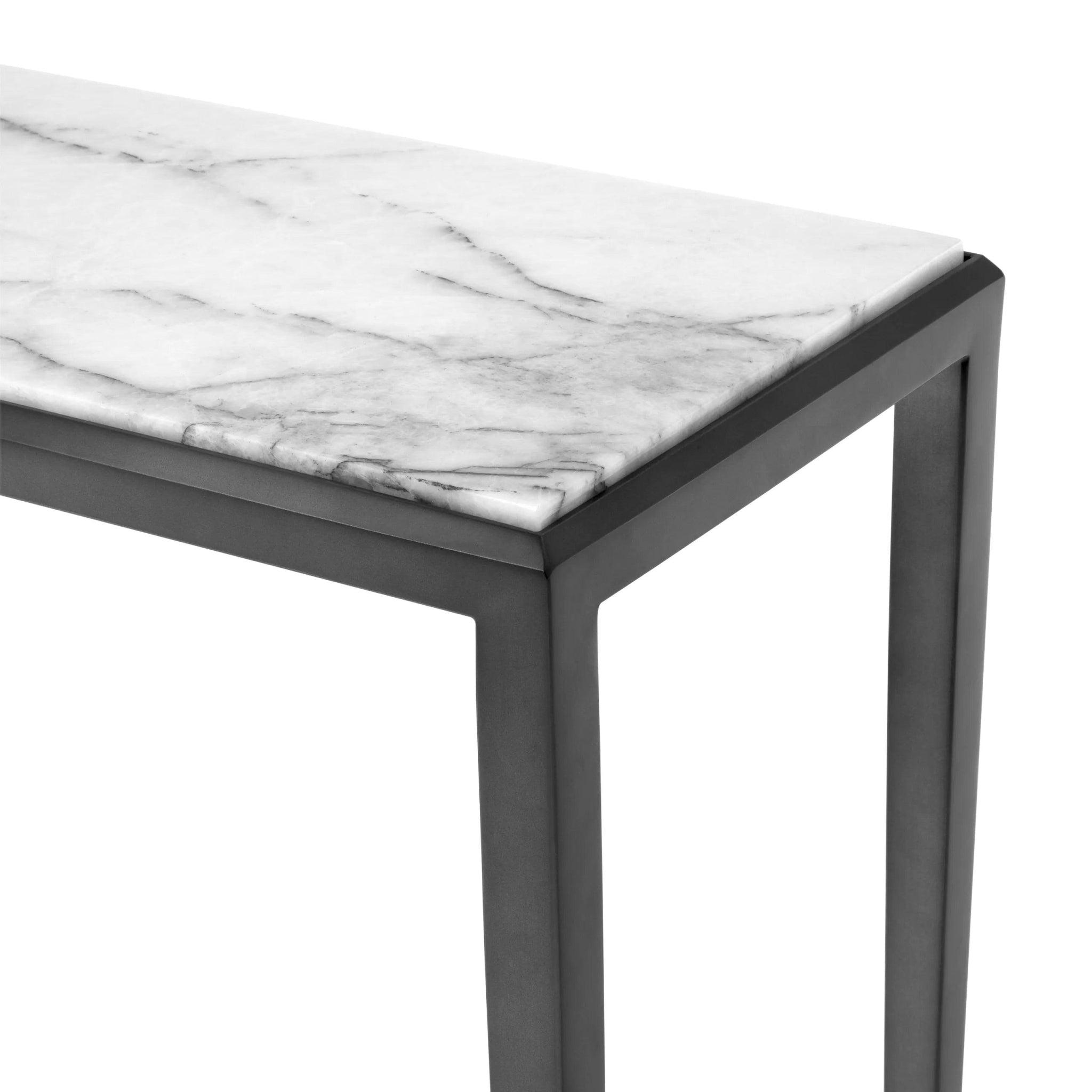 Konsola HENLEY brązowa podstawa z białym marmurem Eichholtz Eye on Design