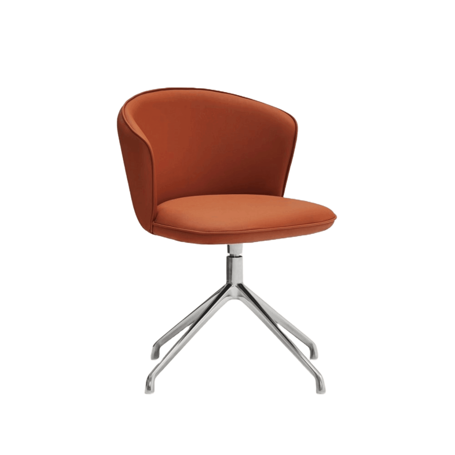 Krzesło ADD ekoskóra terracotta z chromowaną podstawą Teulat Eye on Design