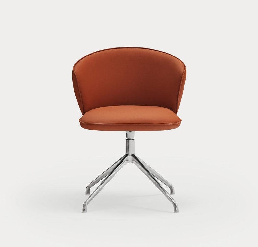 Krzesło ADD ekoskóra terracotta z chromowaną podstawą Teulat Eye on Design