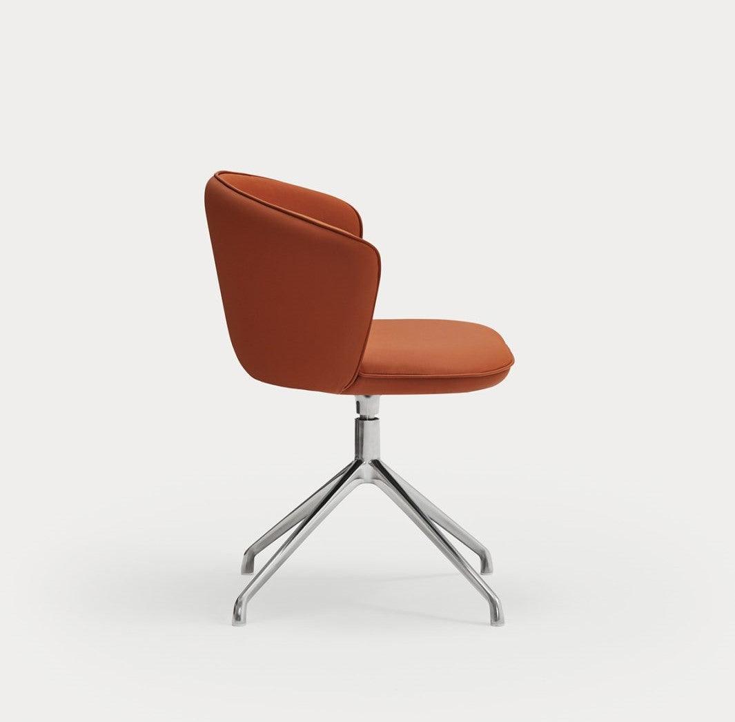 Krzesło ADD ekoskóra terracotta z chromowaną podstawą Teulat Eye on Design