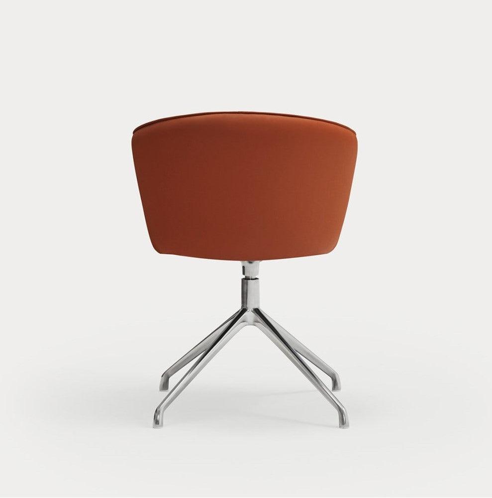 Krzesło ADD ekoskóra terracotta z chromowaną podstawą Teulat Eye on Design