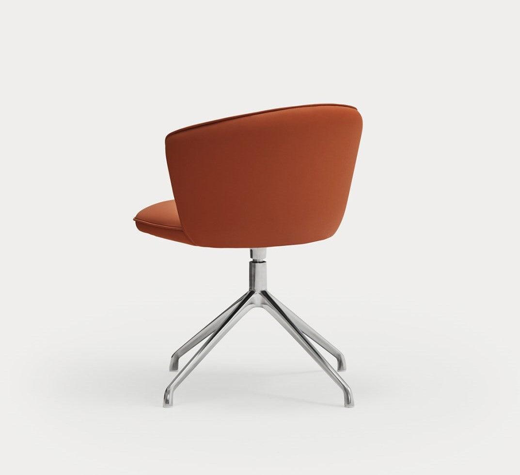 Krzesło ADD ekoskóra terracotta z chromowaną podstawą Teulat Eye on Design