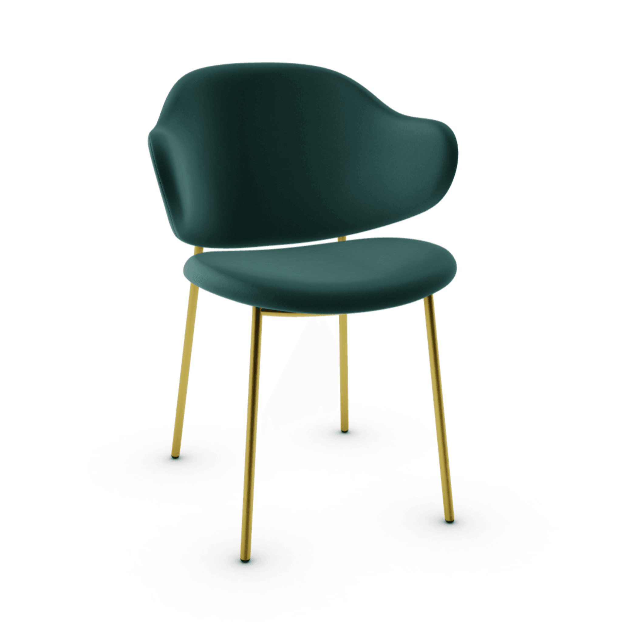 Krzesło aksamitne HOLLY ciemnozielony z metalową podstawą Calligaris polerowany mosiądz Eye on Design