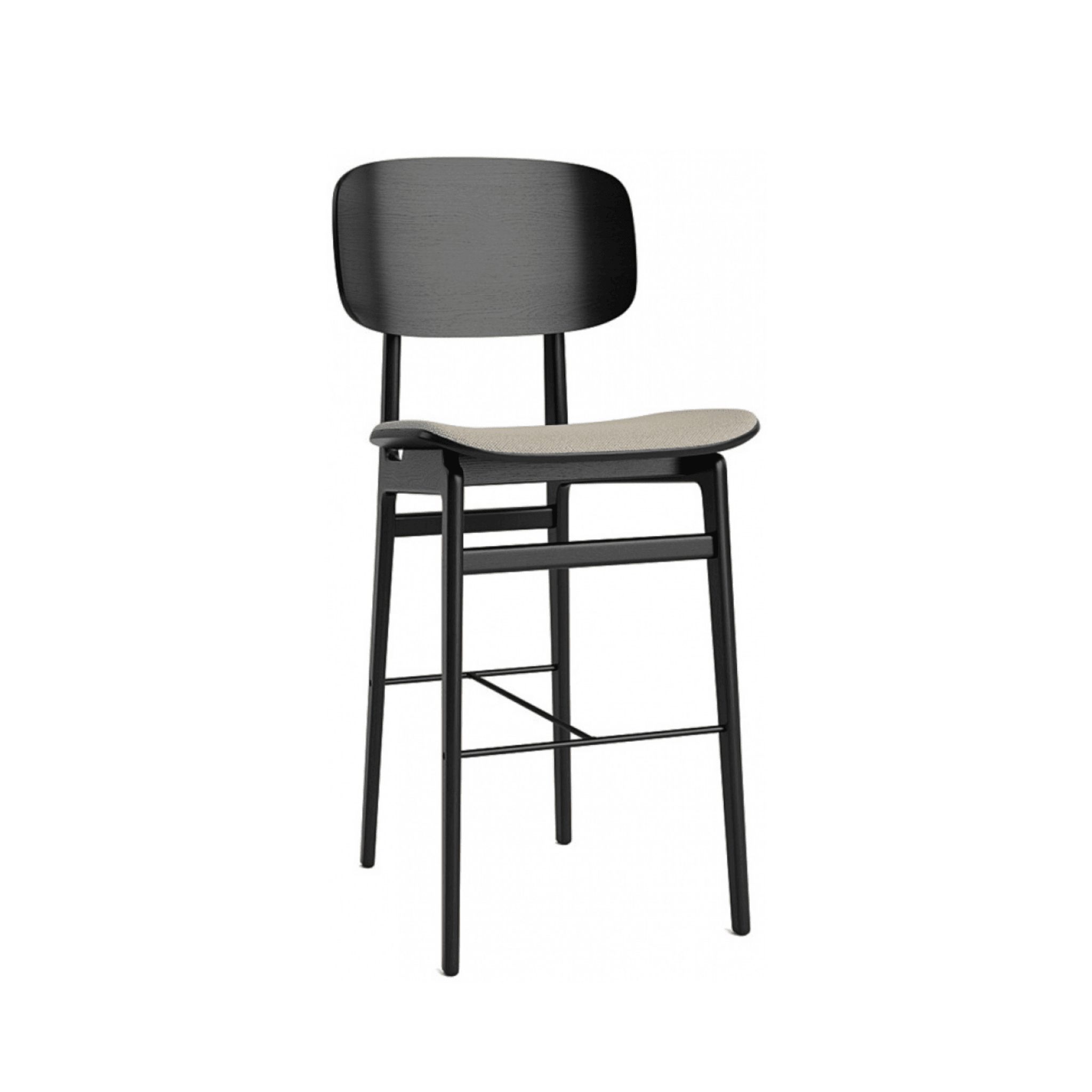 Krzesło barowe NY11 dębowy NORR11 czarny dębowy tkanina melanż beżowy Eye on Design