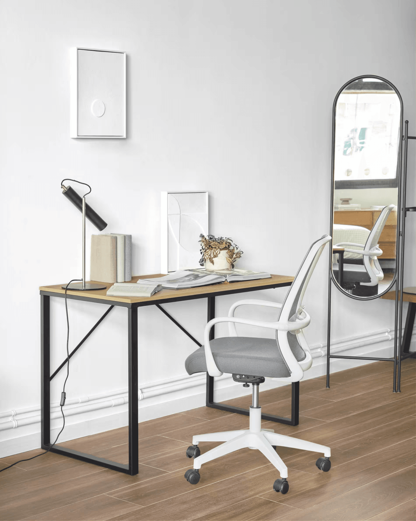 Krzesło biurowe MELVA szary z białą podstawą La Forma Eye on Design