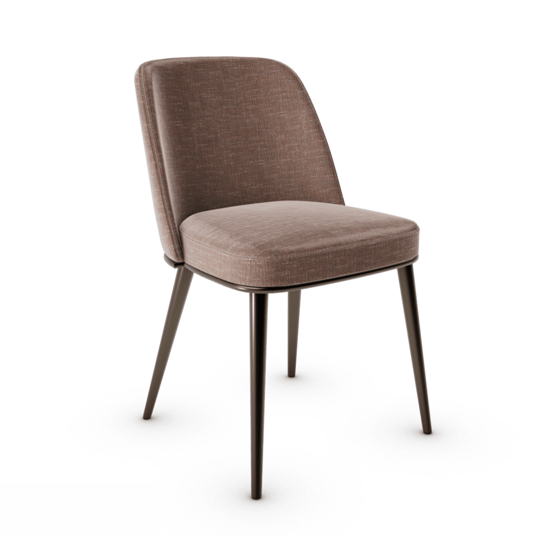 Krzesło FOYER boucle ceglany z metalową podstawą Calligaris metalowa matowy brąz Eye on Design