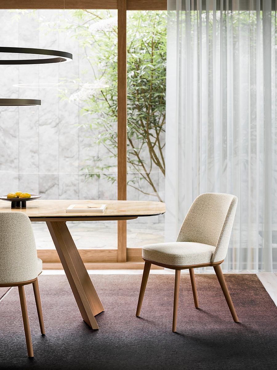 Krzesło FOYER boucle taupe z metalową podstawą Calligaris Eye on Design