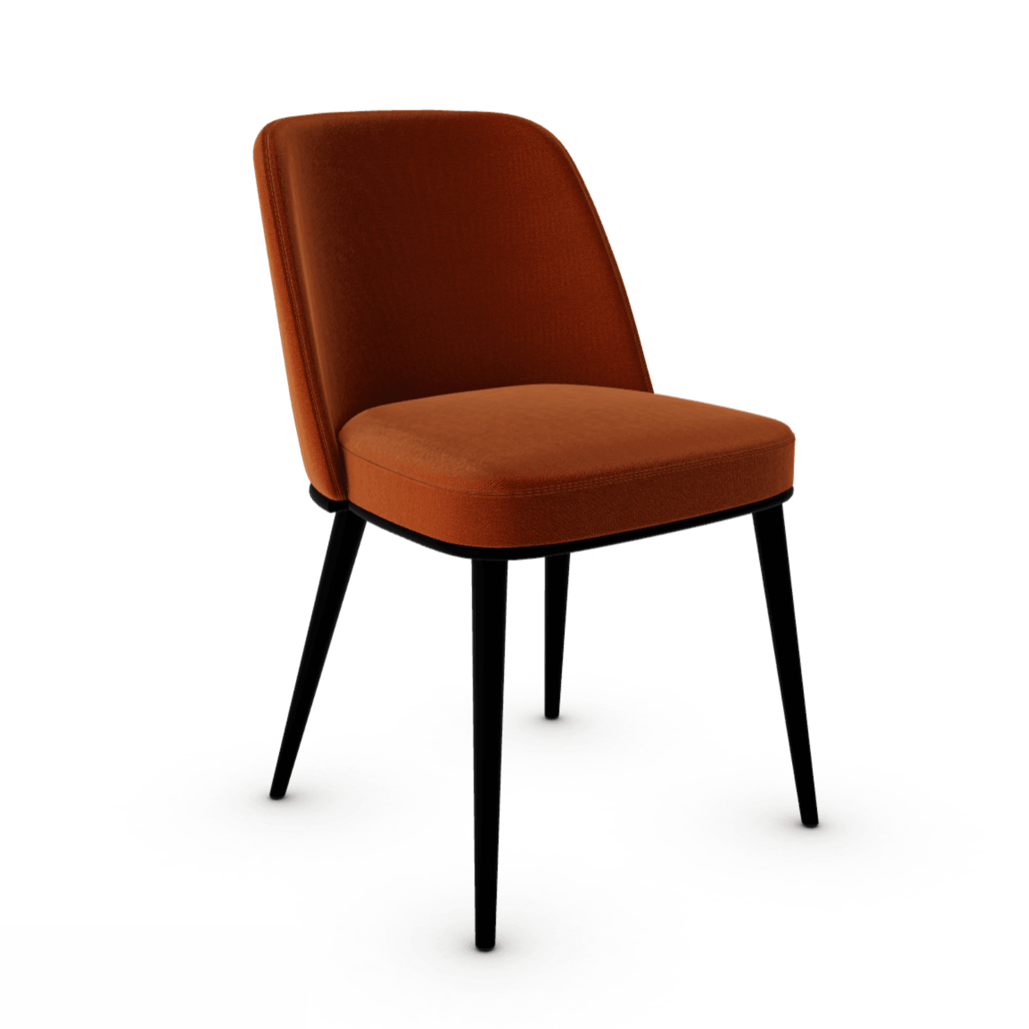 Krzesło FOYER ceglany z metalową podstawą Calligaris metalowa matowa czerń Eye on Design