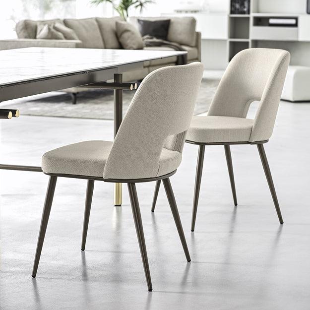 Krzesło FOYER skóra ciemnoszary z drewnianą podstawą Calligaris Eye on Design