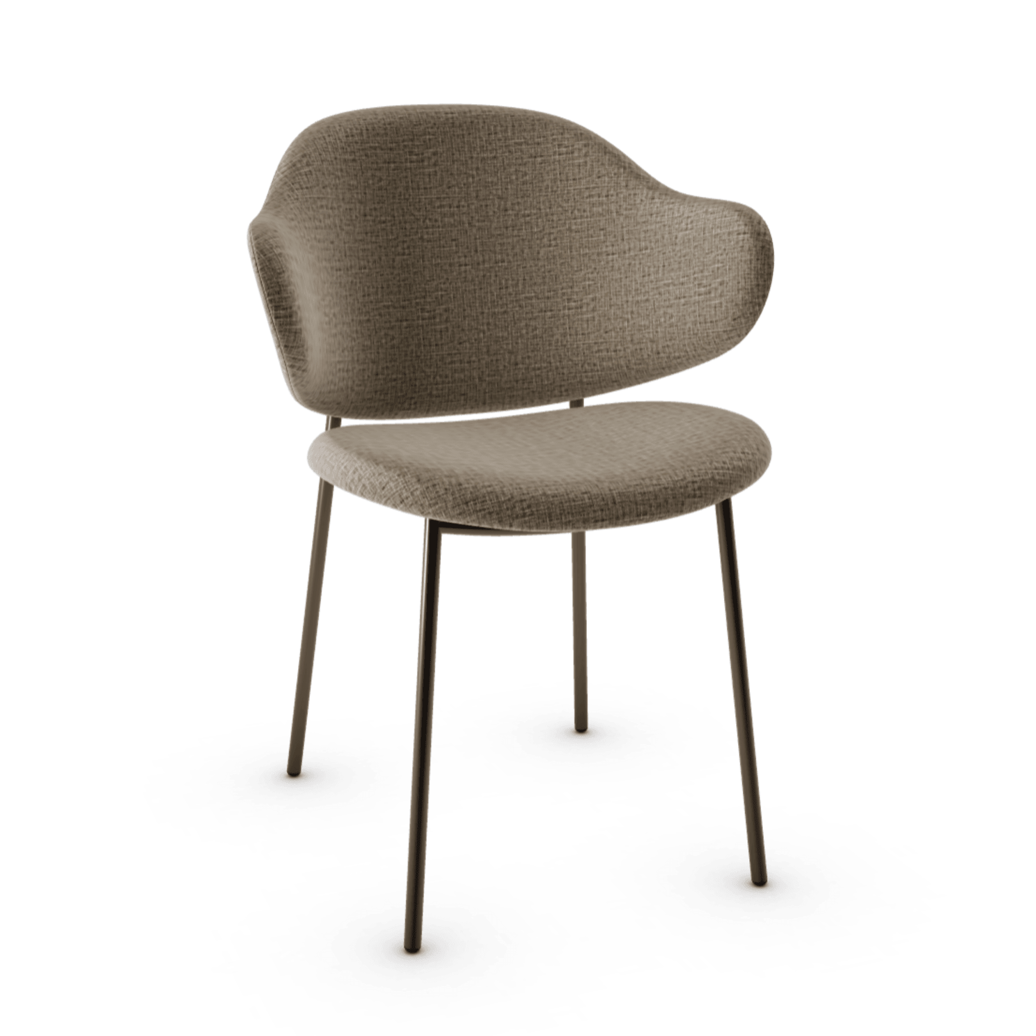 Krzesło HOLLY melanż beżowy z metalową podstawą Calligaris matowy brąz Eye on Design
