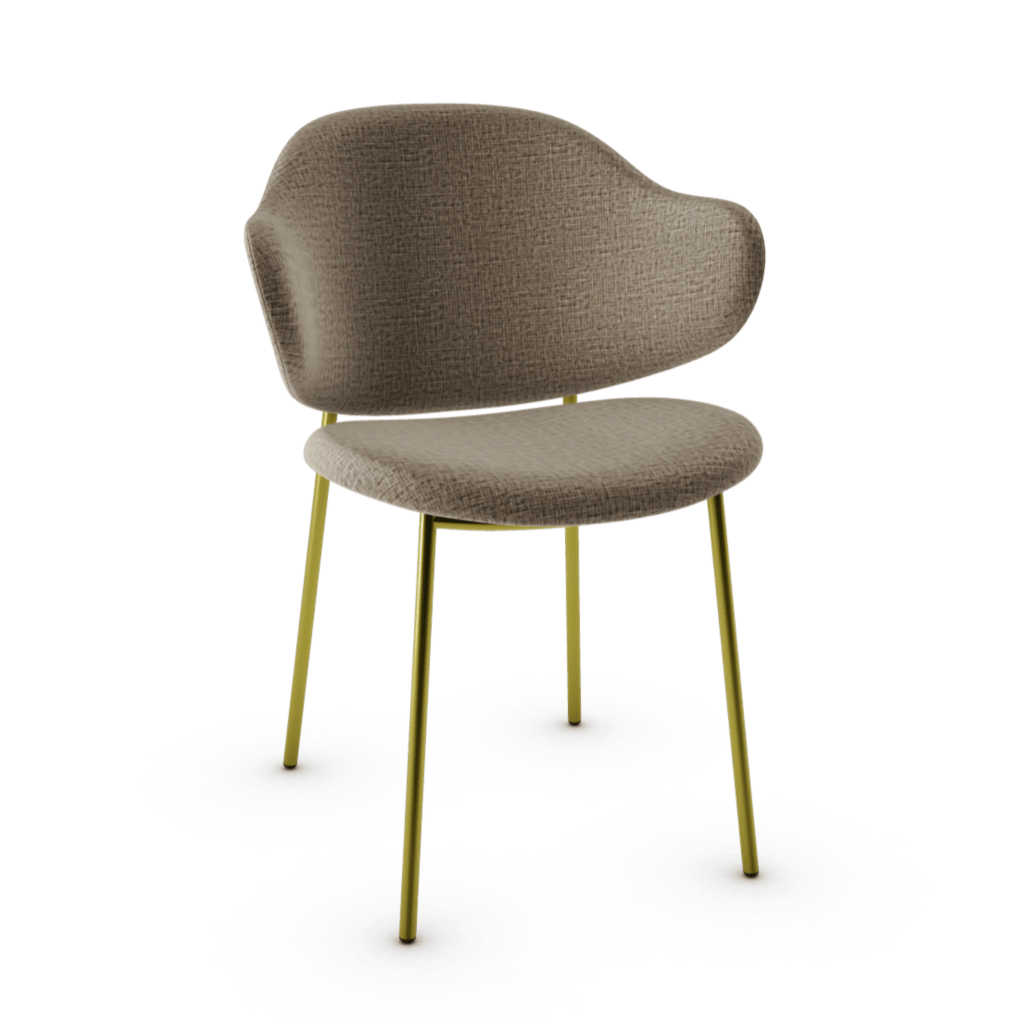 Krzesło HOLLY melanż beżowy z metalową podstawą Calligaris matowy mosiądz Eye on Design