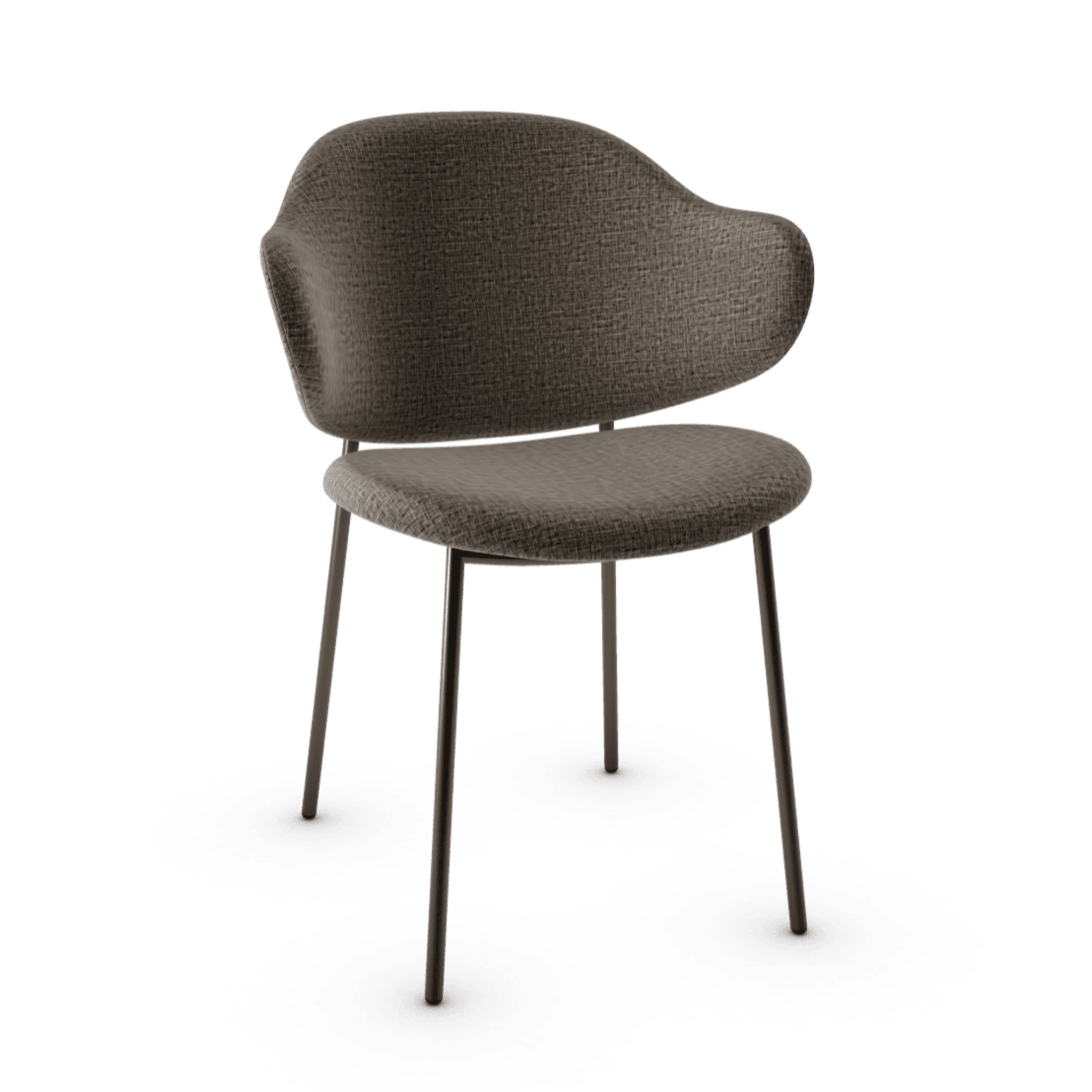 Krzesło HOLLY melanż szary z metalową podstawą Calligaris matowy brąz Eye on Design