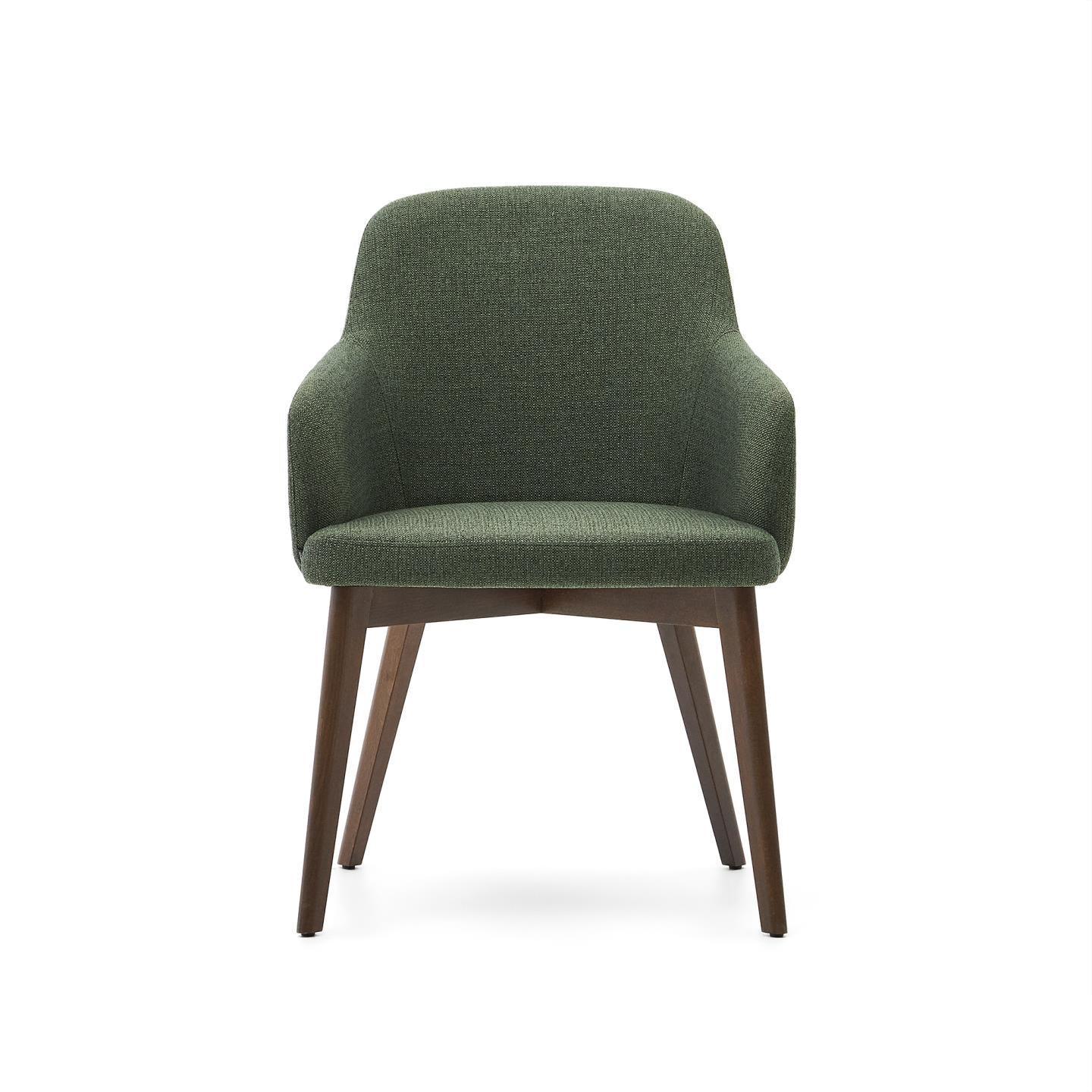 Krzesło NELIDA zielony szenil z orzechową podstawą La Forma Eye on Design