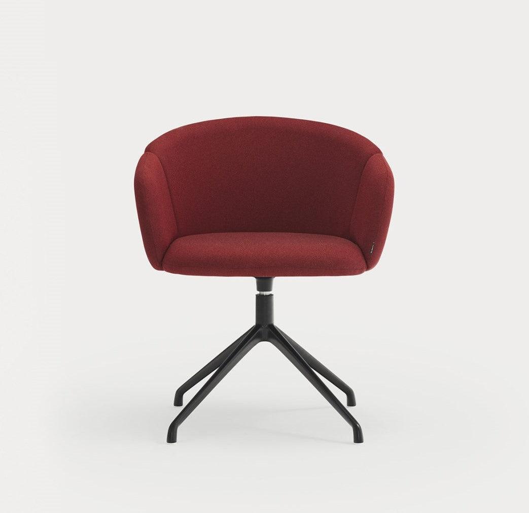 Krzesło obrotowe z podłokietnikami ADD czerwony z czarną podstawą Teulat Eye on Design