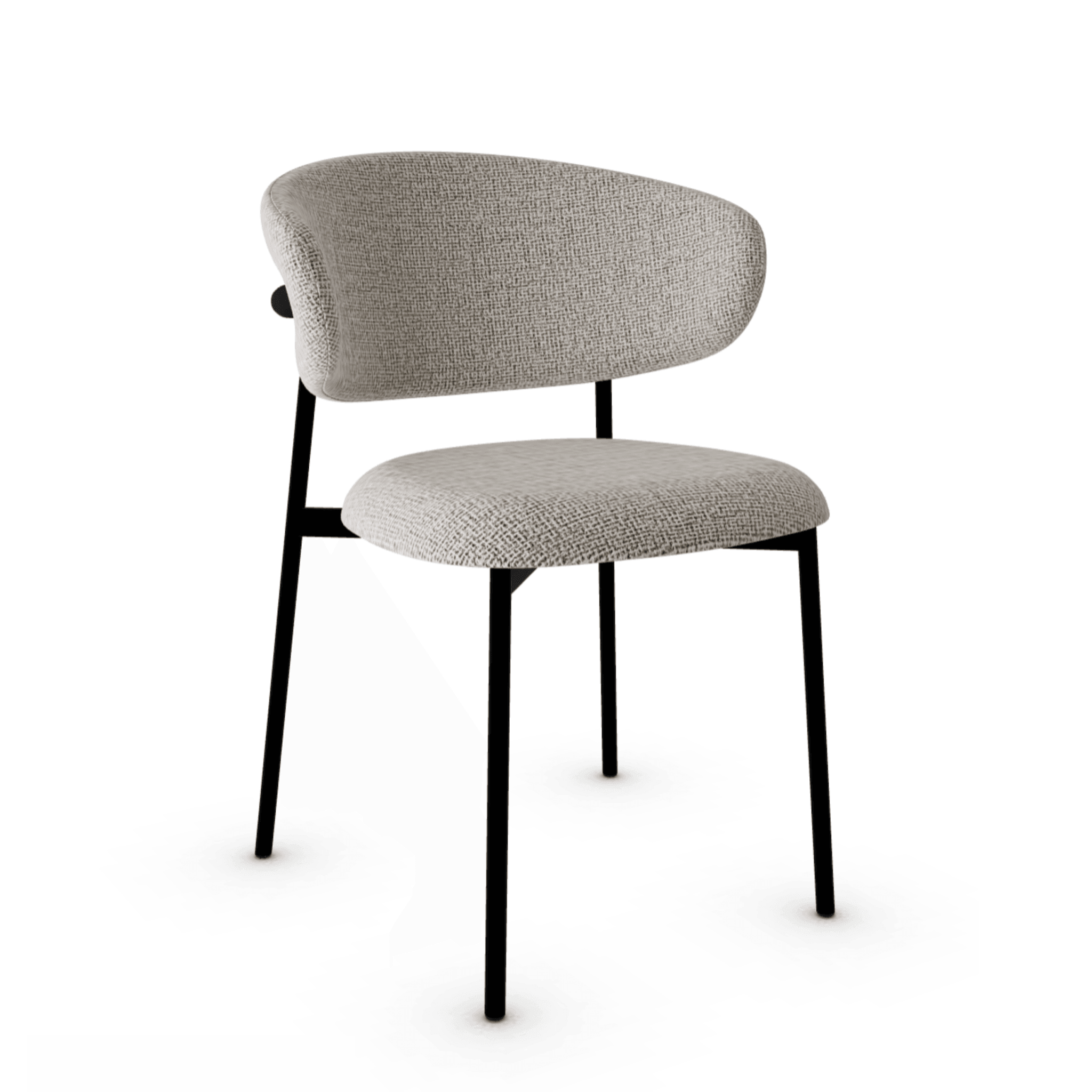 Krzesło OLEANDRO boucle beżowy z metalową podstawą Calligaris metalowa matowa czerń Eye on Design