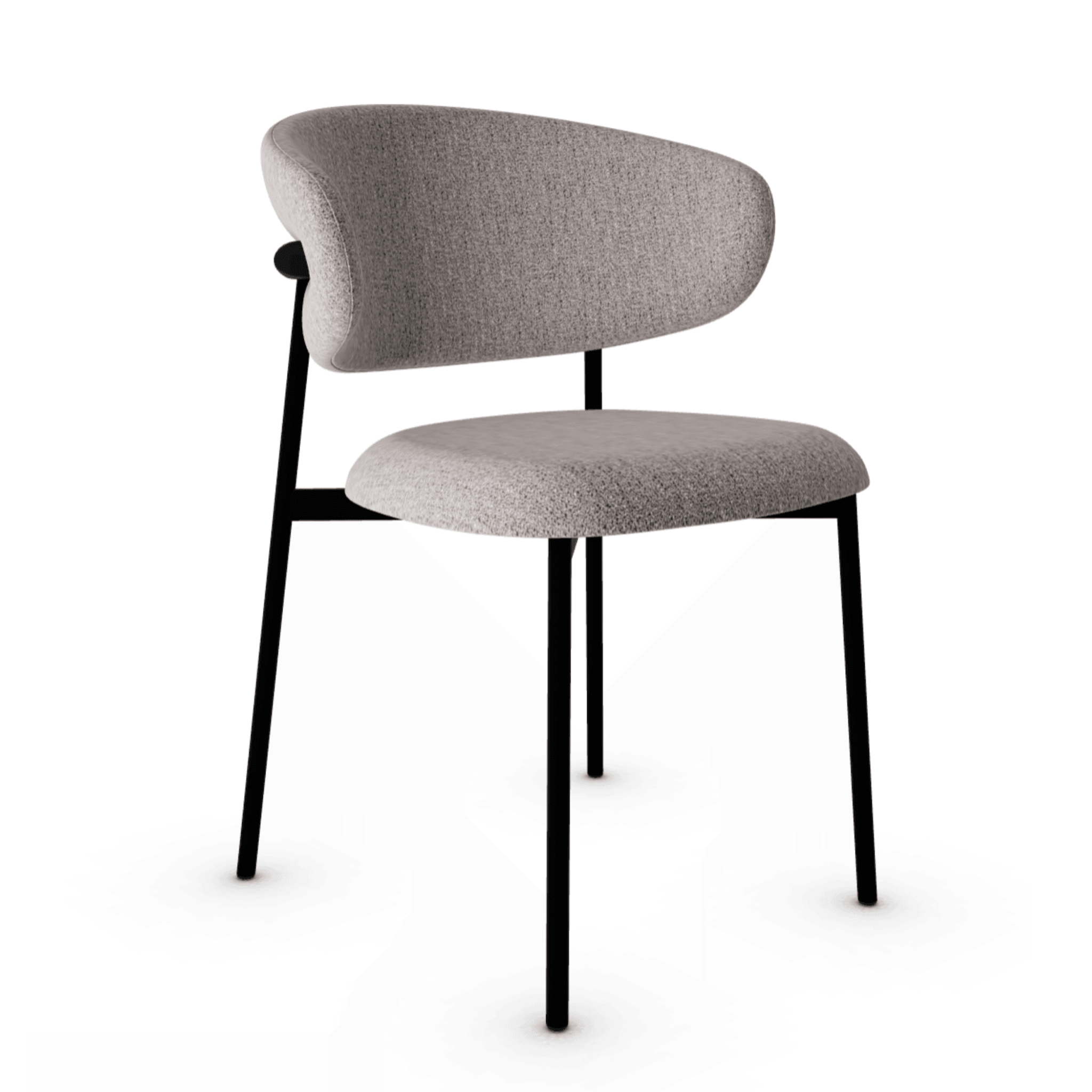 Krzesło OLEANDRO boucle taupe z metalową podstawą Calligaris metalowa matowa czerń Eye on Design