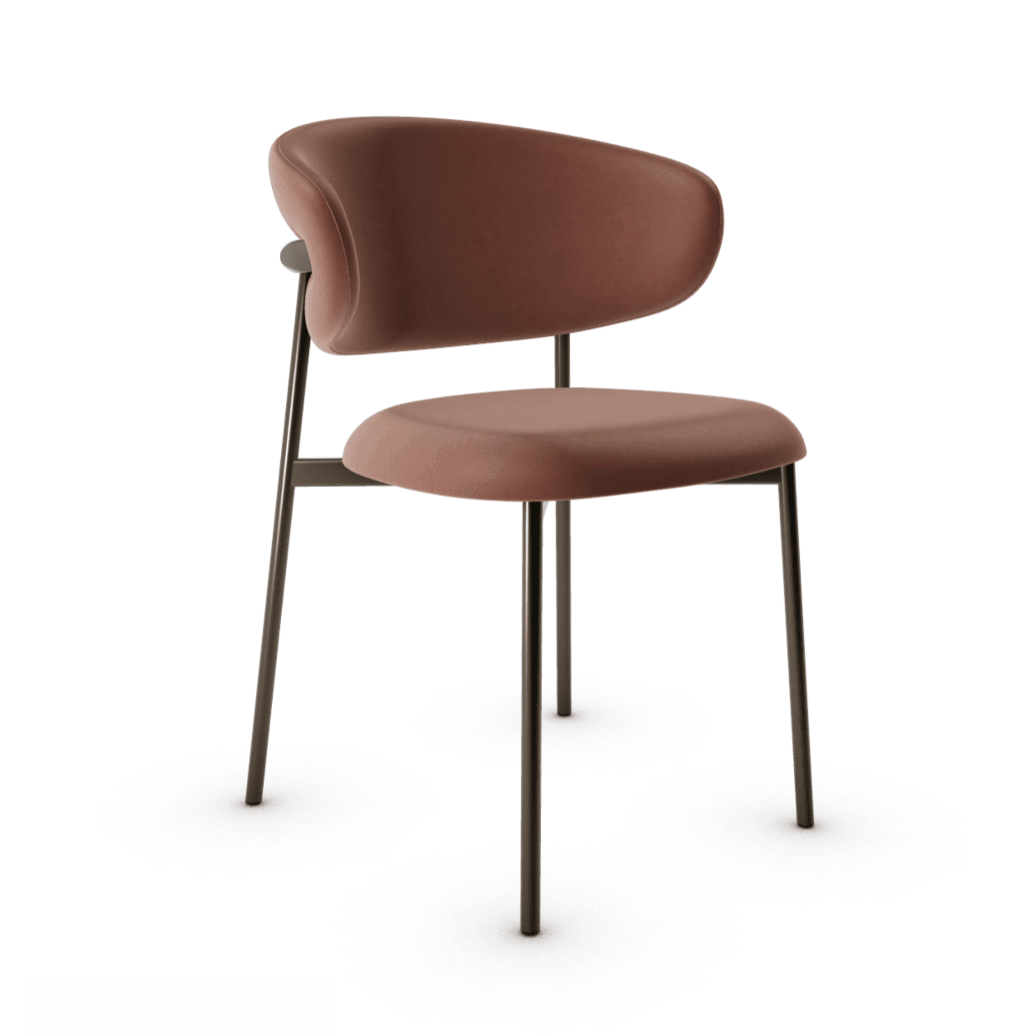 Krzesło OLEANDRO brązowa ekoskóra z metalową podstawą Calligaris metalowa matowy brąz Eye on Design