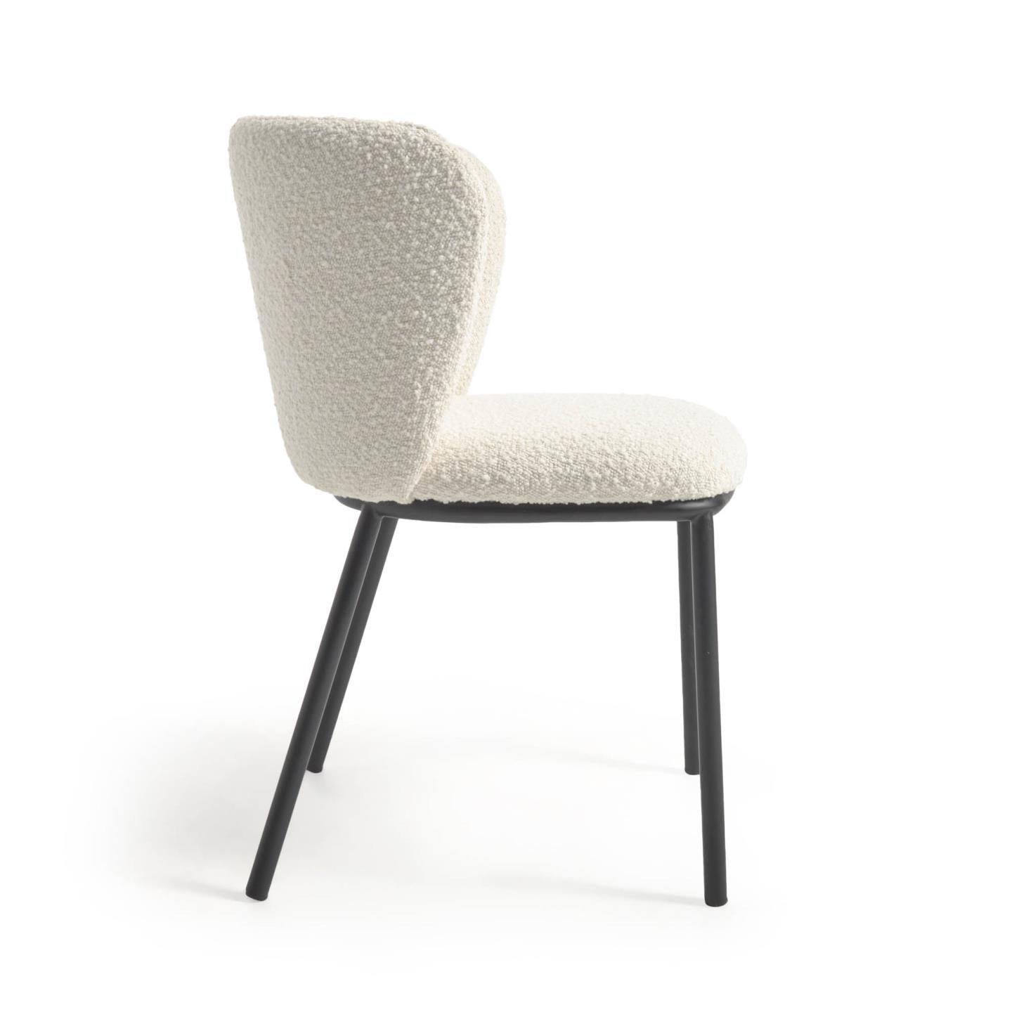 Krzesło w tkaninie boucle CISELIA biały La Forma Eye on Design