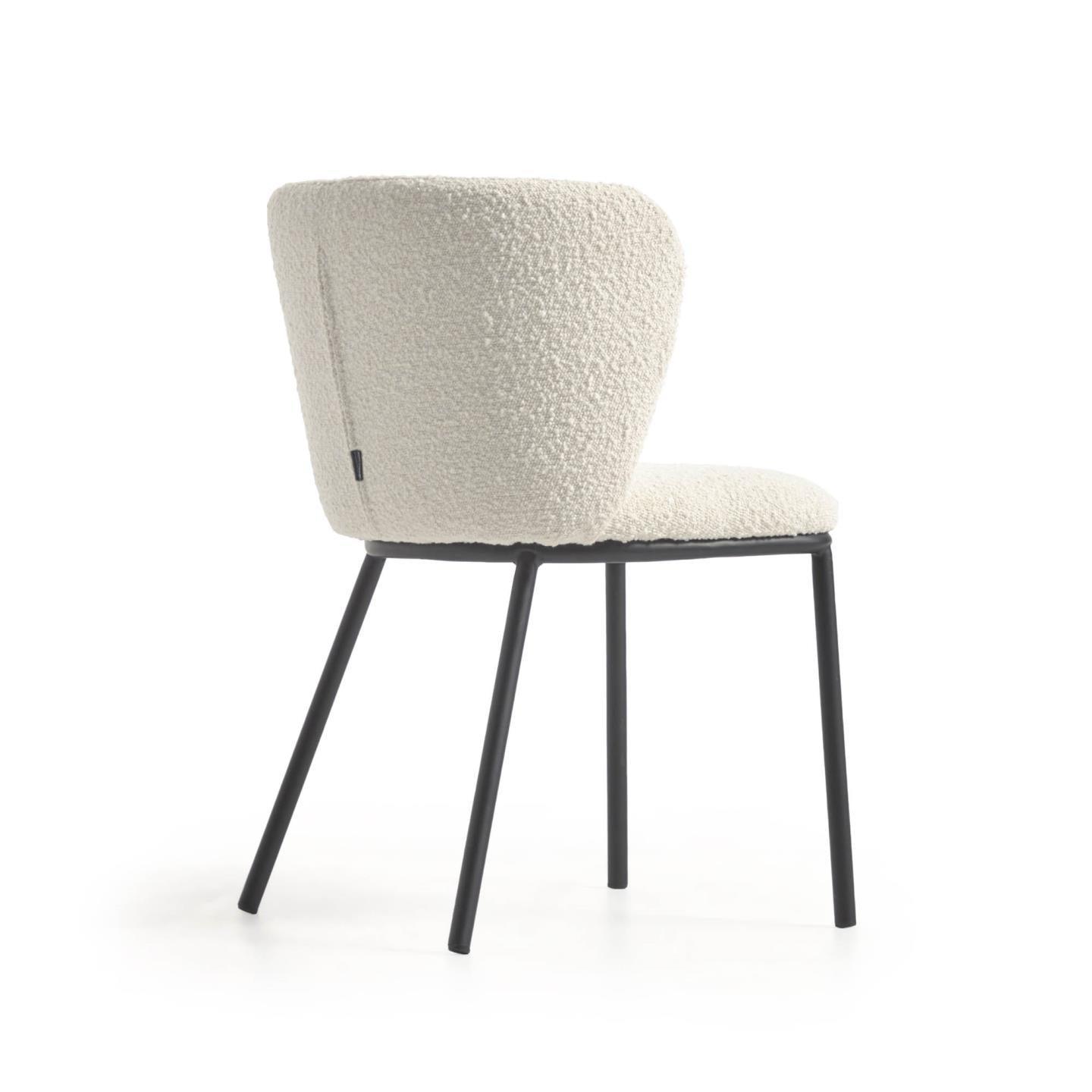 Krzesło w tkaninie boucle CISELIA biały La Forma Eye on Design