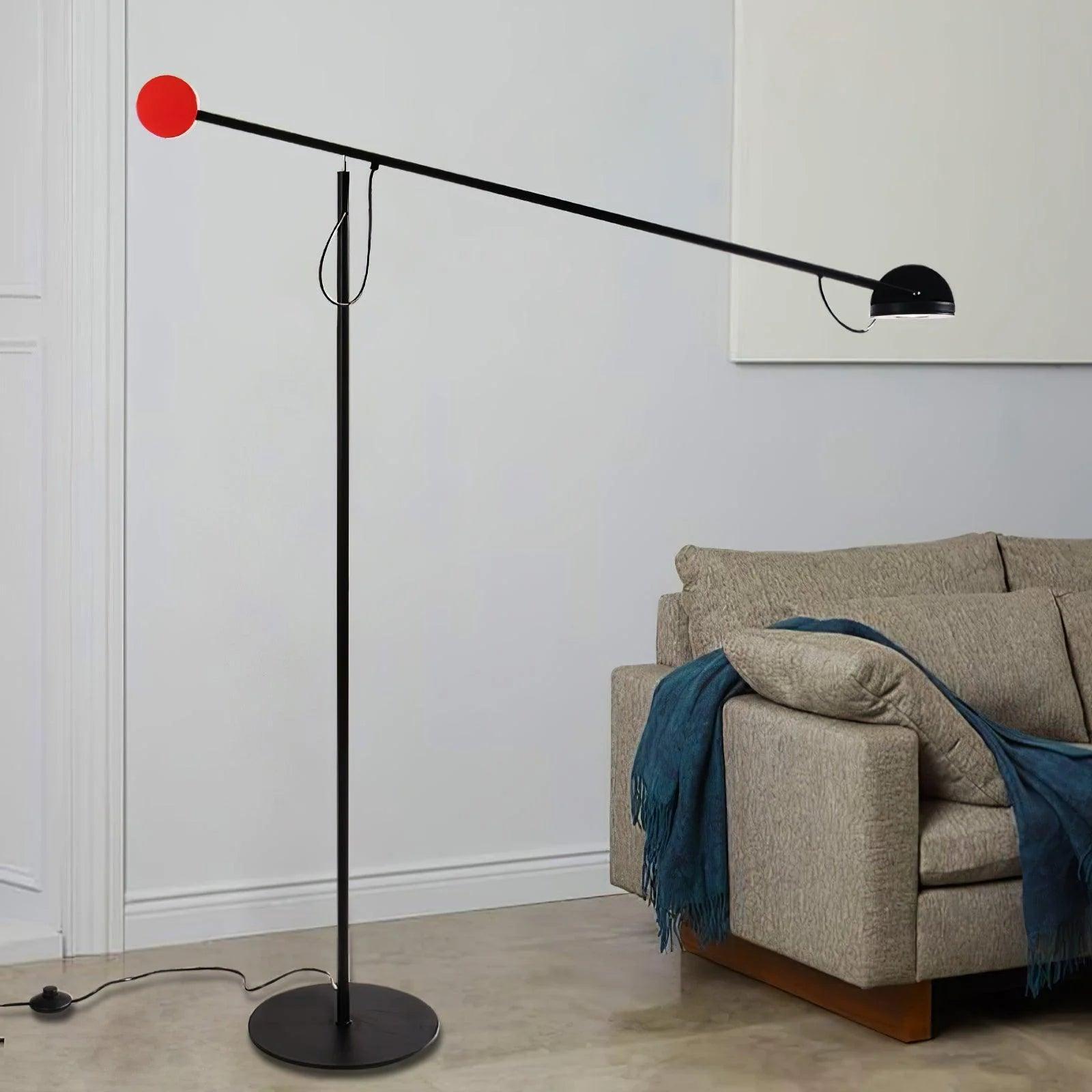 Lampa podłogowa COPERNICA grafitowy z czerwonym wykończeniem Marset Eye on Design