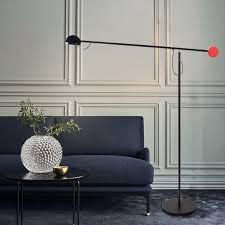 Lampa podłogowa COPERNICA grafitowy z czerwonym wykończeniem Marset Eye on Design