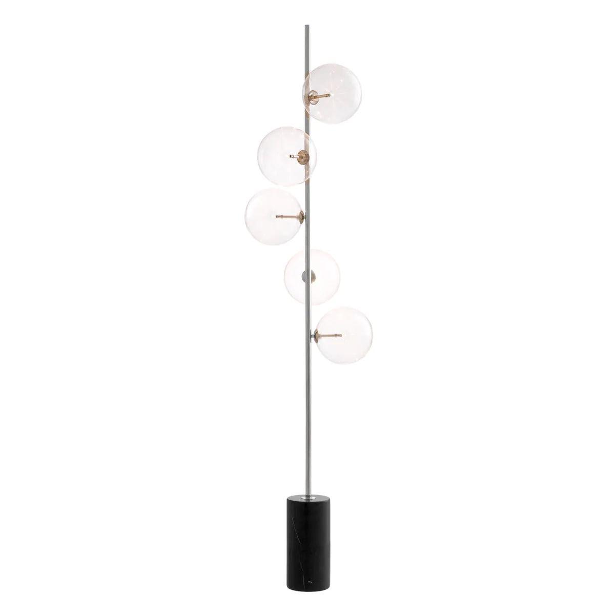 Lampa podłogowa TEMPO srebrny z przezroczystymi kloszami Eichholtz Eye on Design