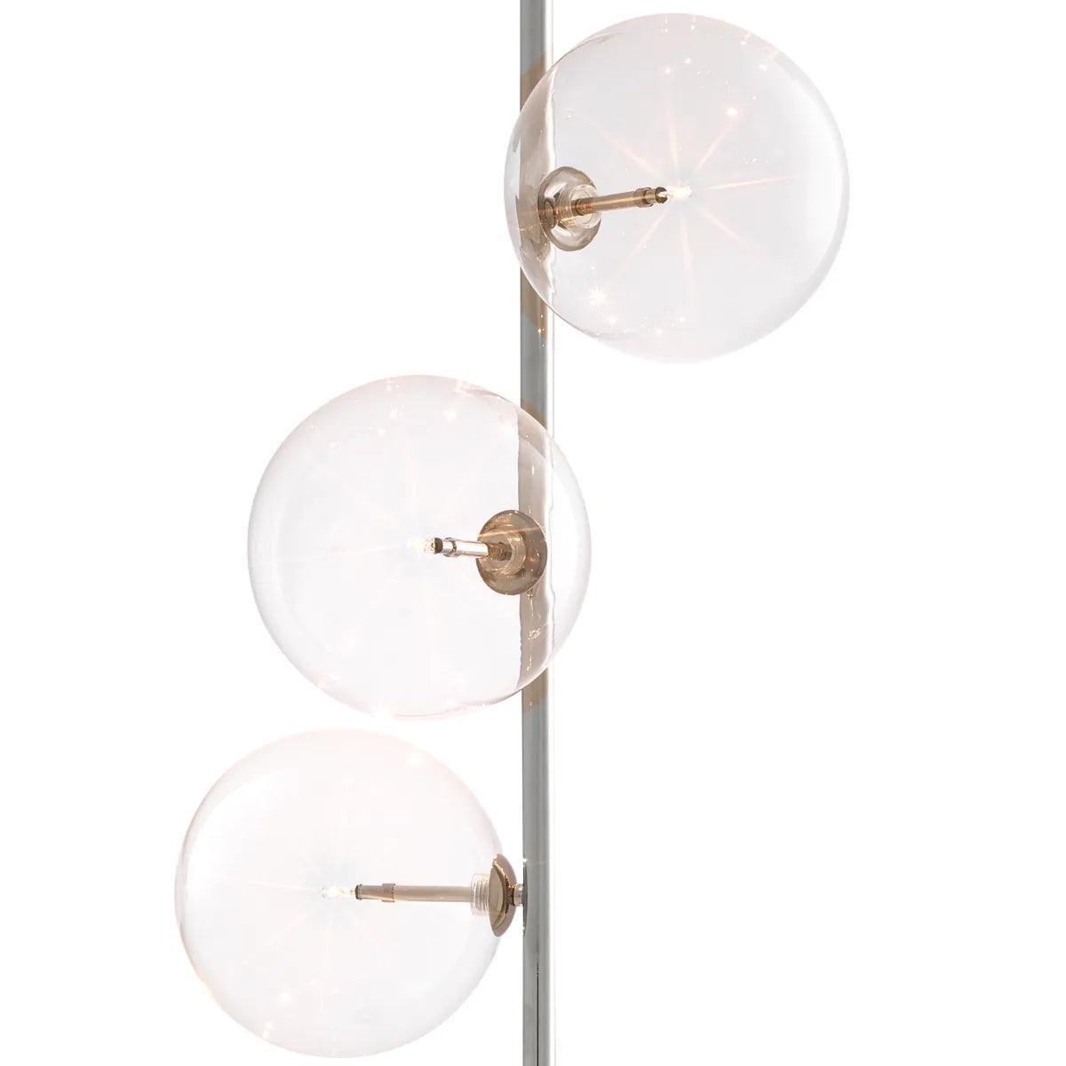 Lampa podłogowa TEMPO srebrny z przezroczystymi kloszami Eichholtz Eye on Design