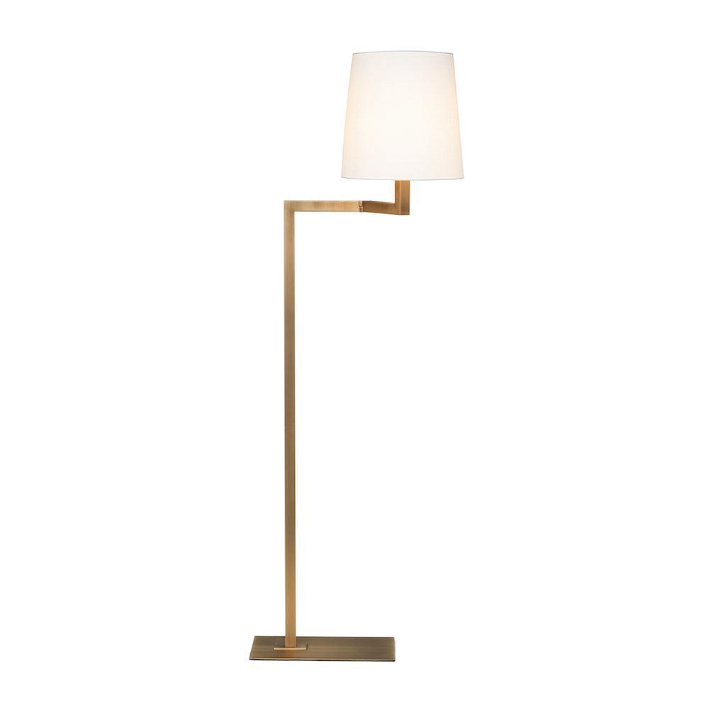 Lampa podłogowa TONDA LISEUSE satynowy brąz z białym kloszem Contardi biała bawełna bez opcji ściemniania Eye on Design