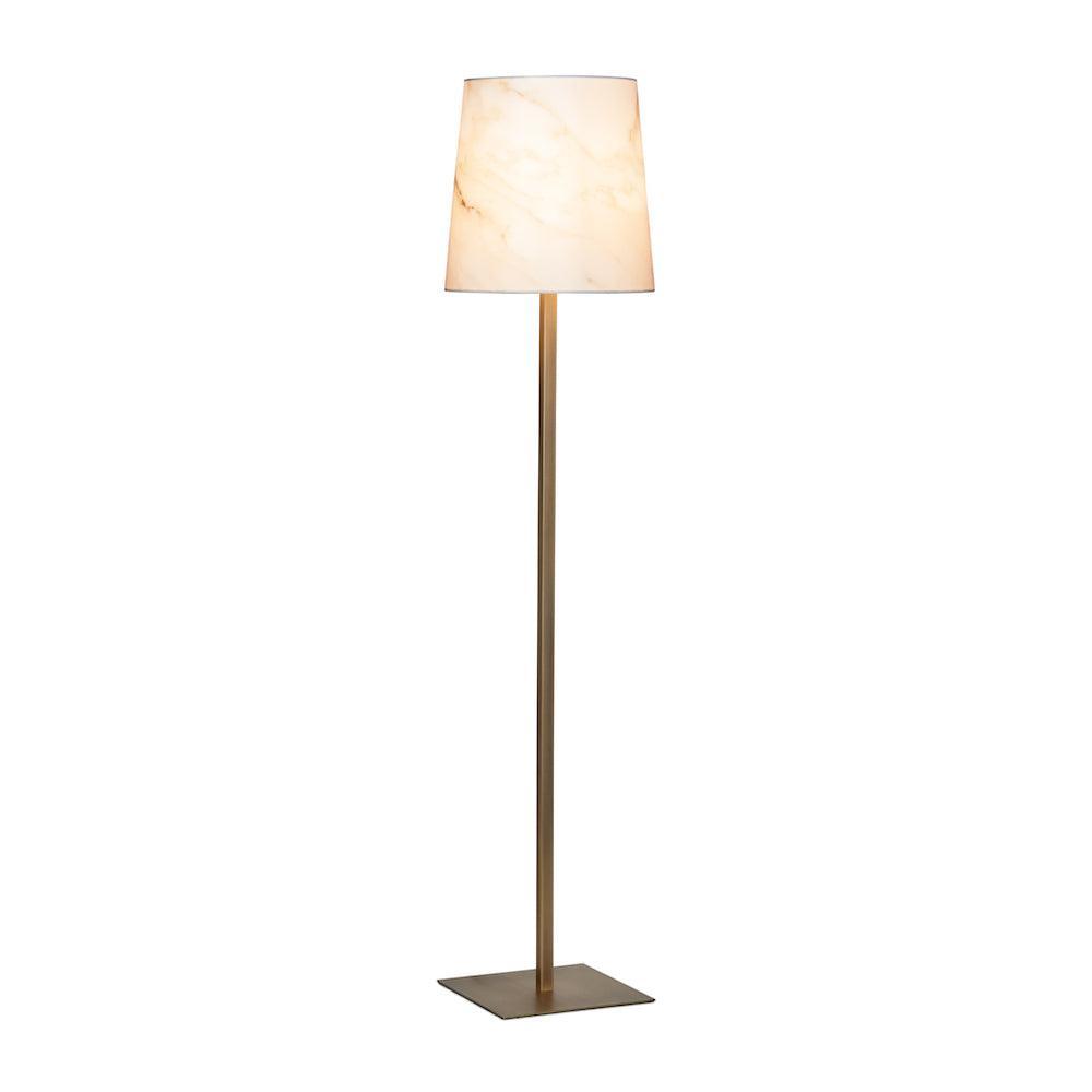 Lampa podłogowa TONDA satynowy brąz z białym kloszem Contardi z efektem marmuru bez opcji ściemniania Eye on Design