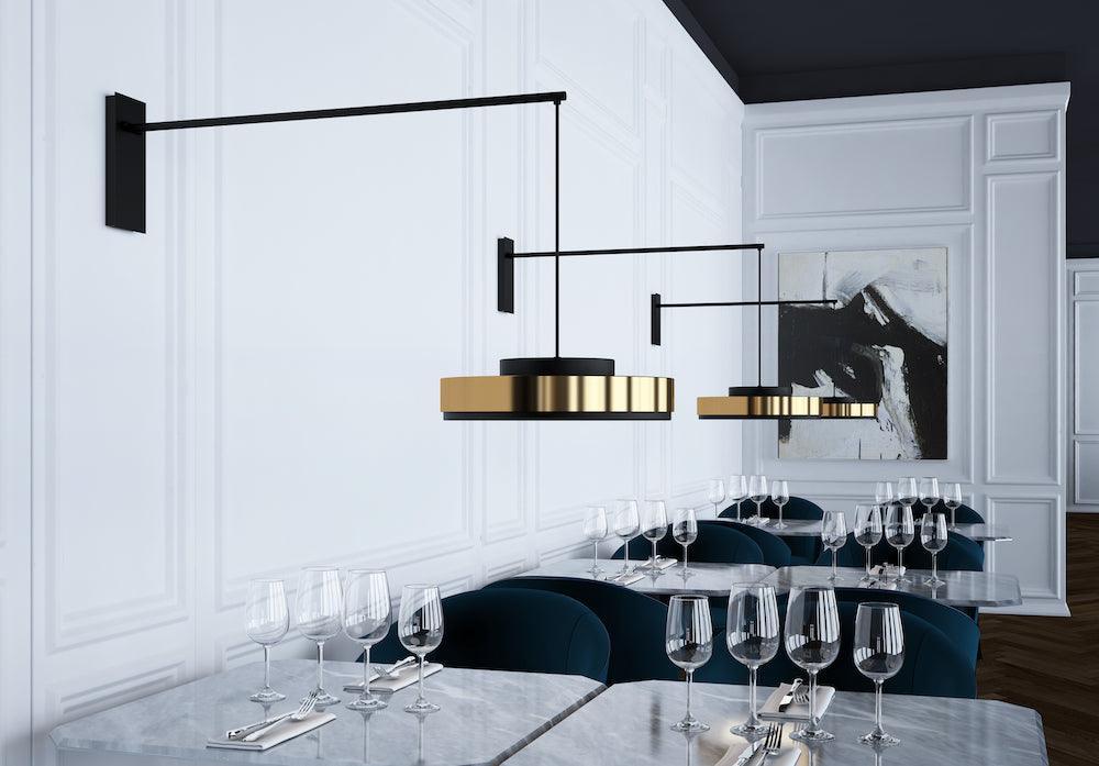 Lampa ścienna DISCUS czarny z mosiężnym wykończeniem Contardi Eye on Design