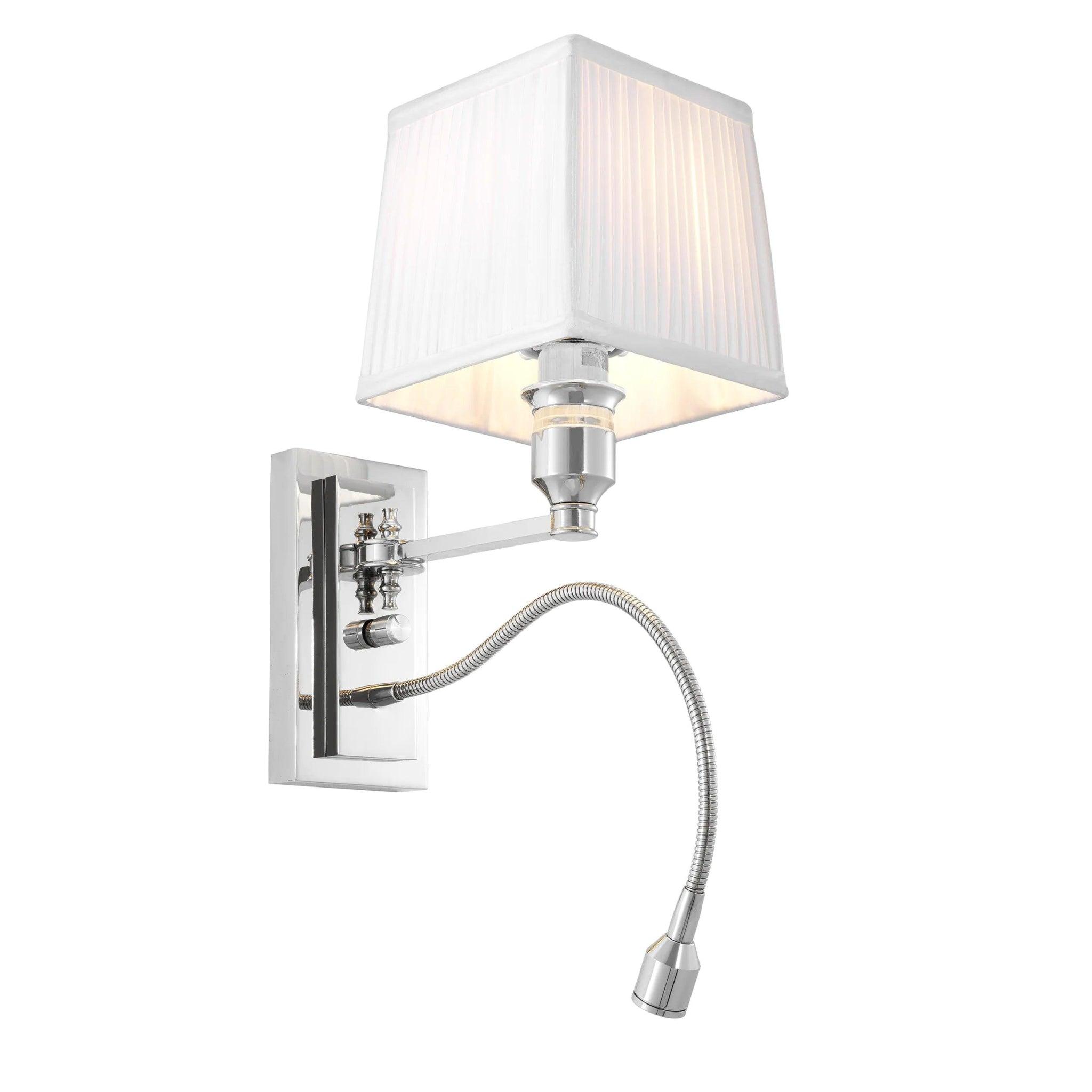 Lampa ścienna ELLINGTON srebrny z białym kloszem Eichholtz Eye on Design