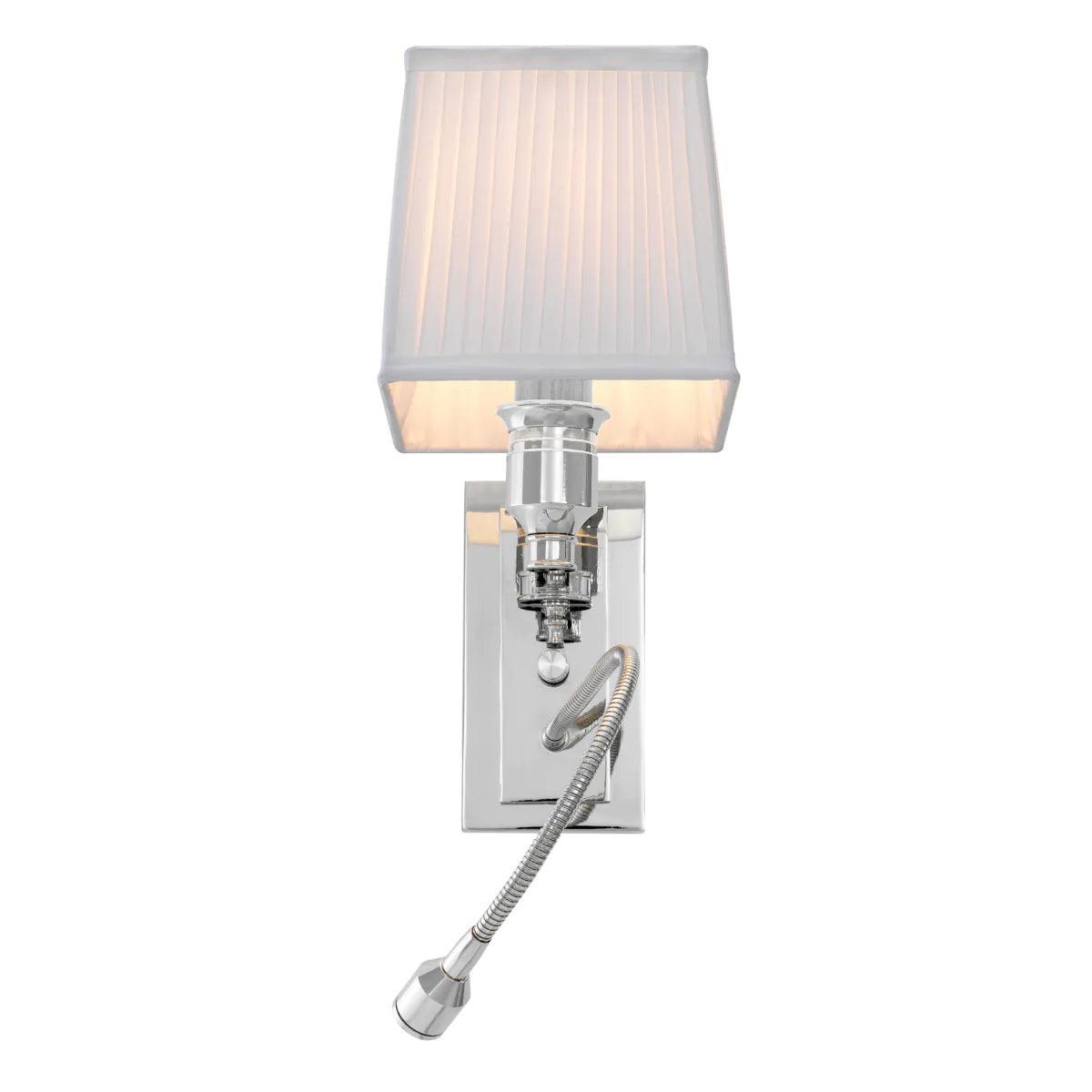 Lampa ścienna ELLINGTON srebrny z białym kloszem Eichholtz Eye on Design