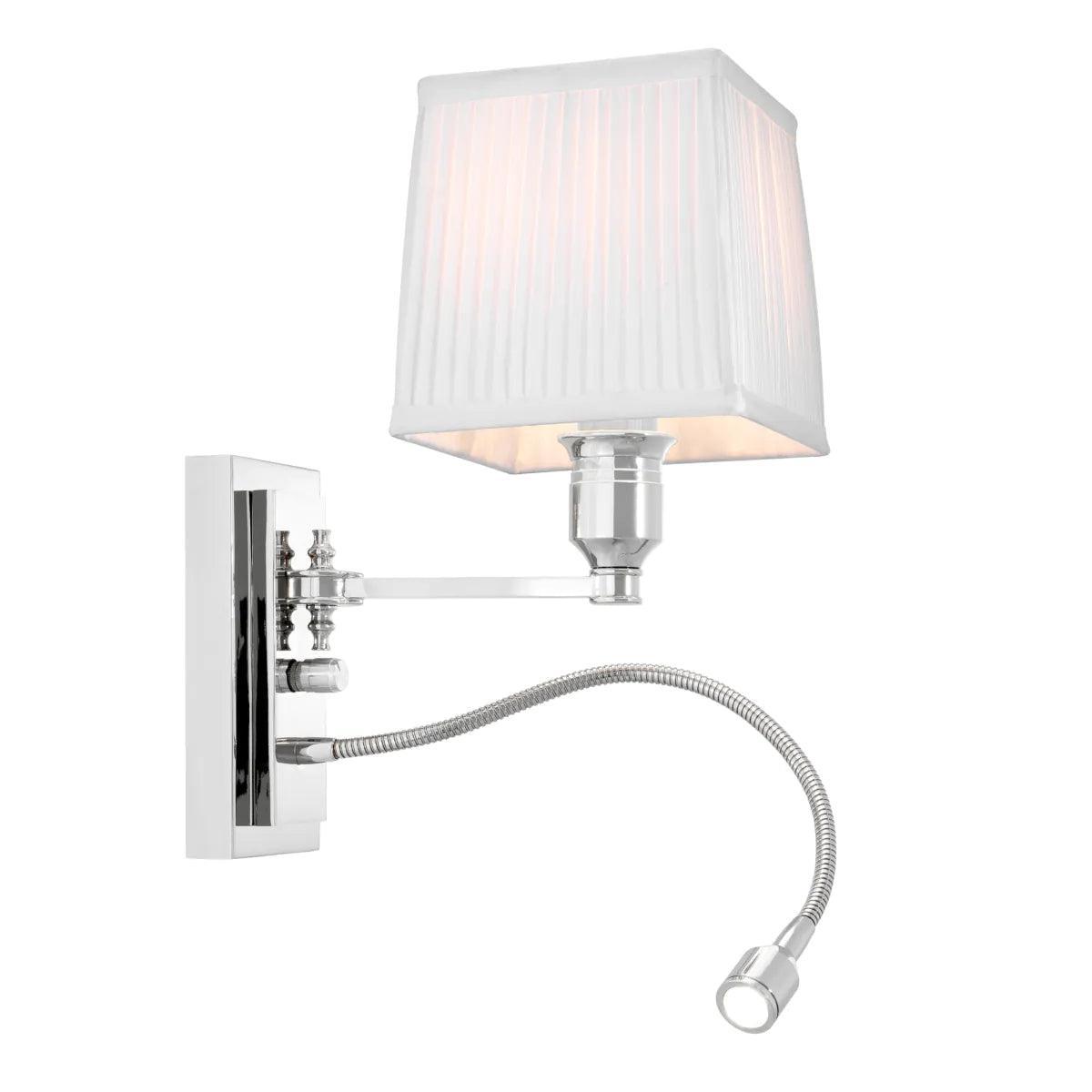 Lampa ścienna ELLINGTON srebrny z białym kloszem Eichholtz Eye on Design